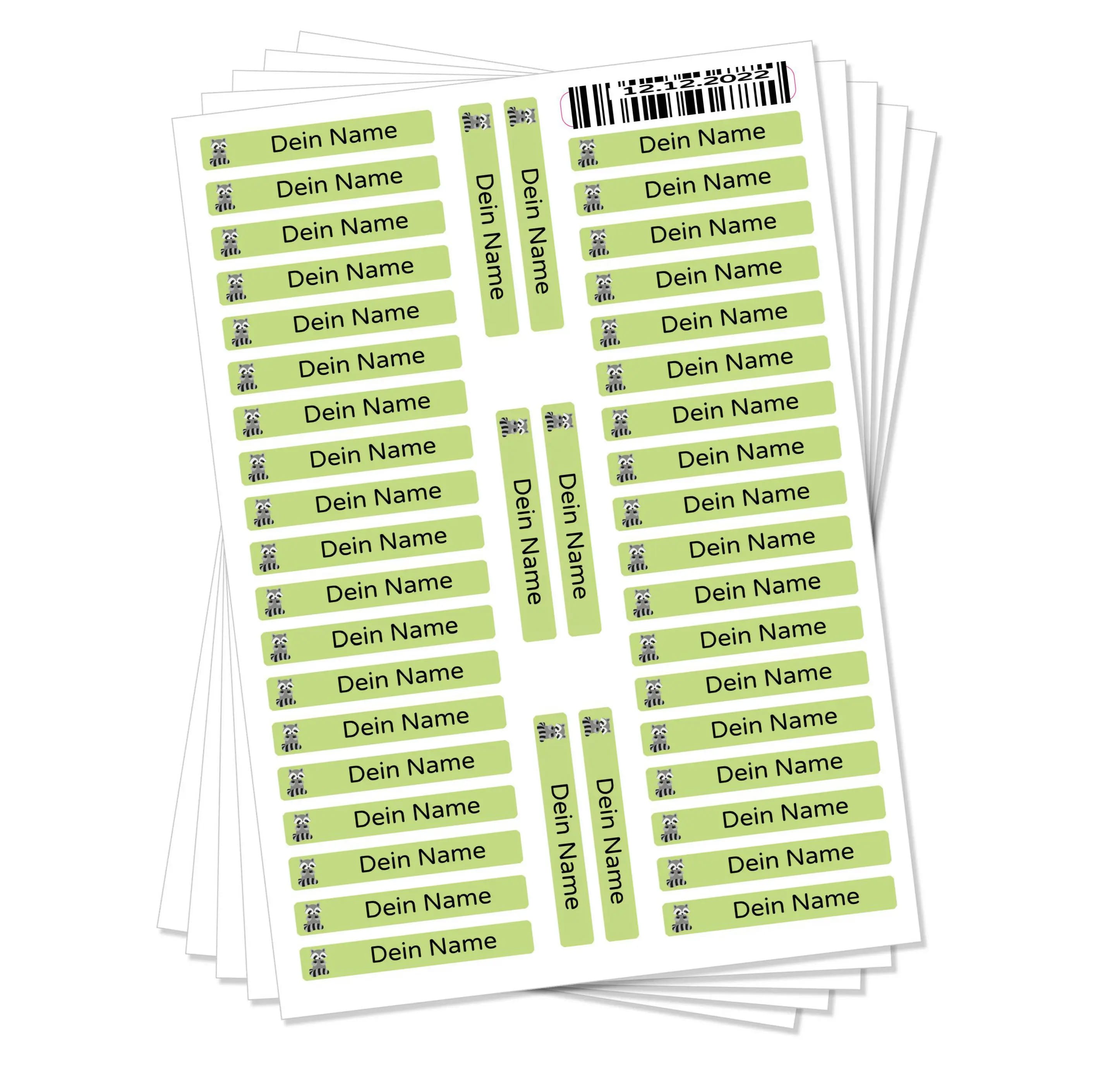 Bunte Stiftaufkleber für Kinder, 215 Stück, 40x6 mm, bunt und kreativ, aufkleberdrucker.de, auf weißem Hintergrund