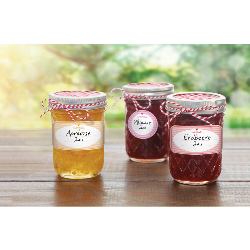 50 homemade Aufkleber von Avery Zweckform mit Marmeladen-Design für Haushaltsetiketten, kreativ und praktisch