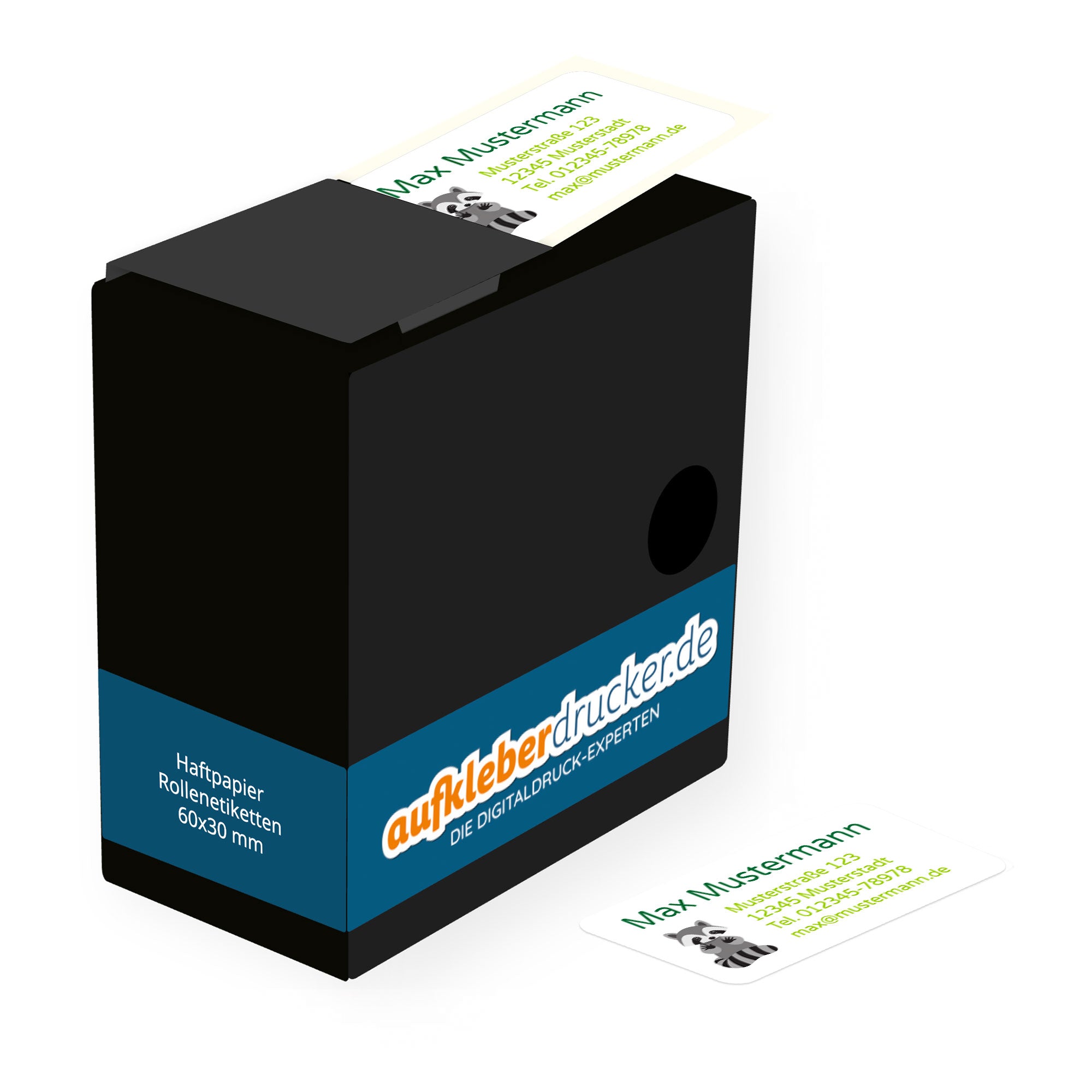 Adress-Etiketten für Kinder, 60x30 mm, in Spenderkarton, 250 Stück, kinderfreundliche Rollenetiketten, aufkleberdrucker.de