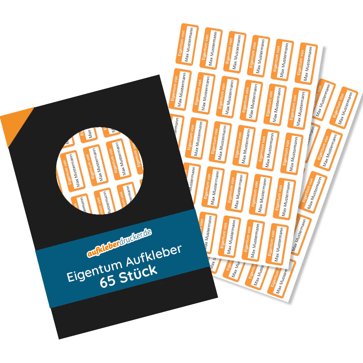 30 personalisierte Eigentum-Aufkleber, 30x13 mm, klein, für Inventar, aufkleberdrucker.de, sichtbarer Aufkleber mit Eigentumshinweis