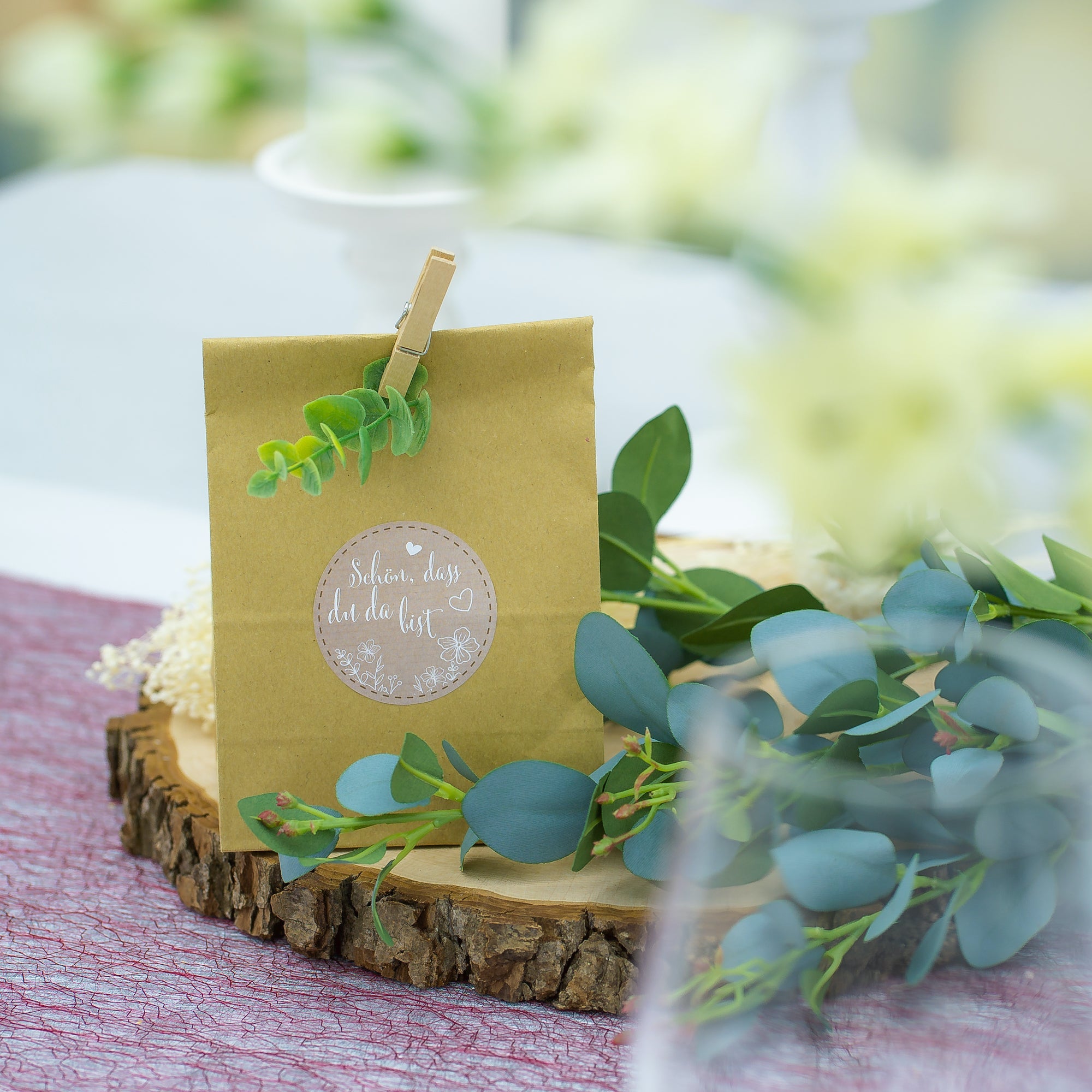 Aufkleber für Hochzeit "Papierdekor" (Set mit 80 Aufklebern in verschiedenen Größen & Texte)