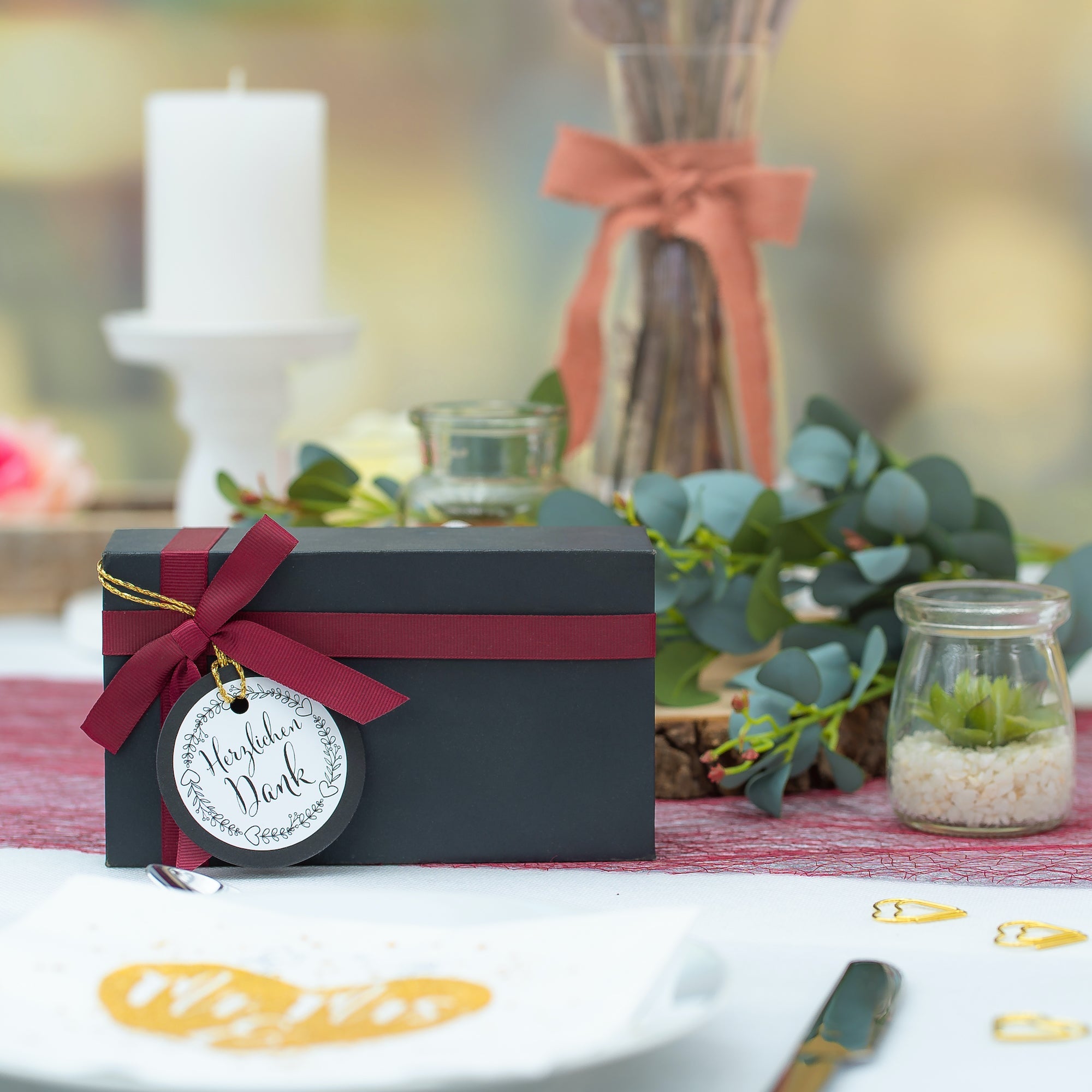 Aufkleber für Hochzeit "schwarz/weiß" (Set mit 80 Aufklebern in verschiedenen Größen & Texte)