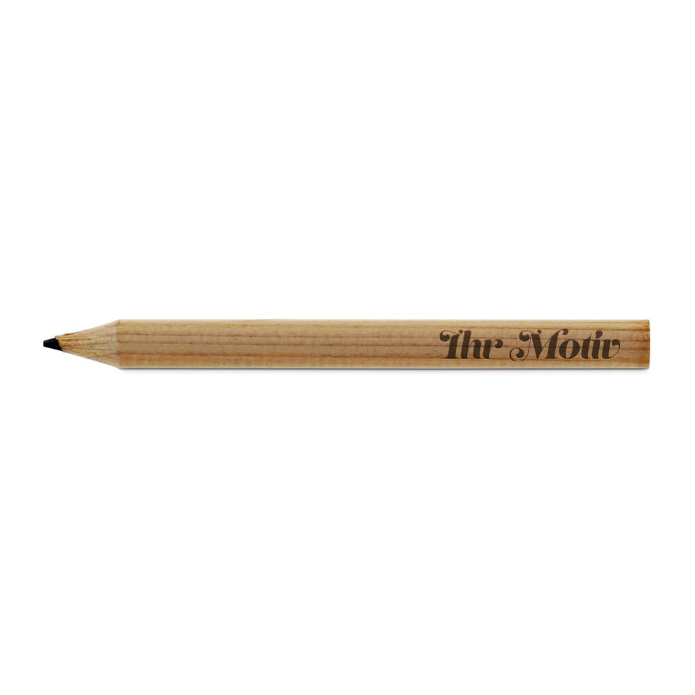 Kleine Bleistifte ab 25 Stück mit Gravurmaß 65x5 mm, ideal für Werbegeschenke oder personalisierte Notizen.