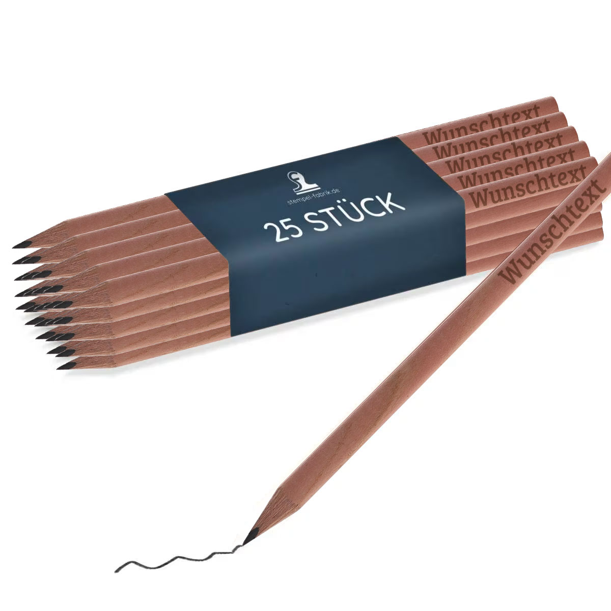 Lasergravierte Dreikant-Bleistifte (25 Stück) - adressaufkleber-fabrik.de