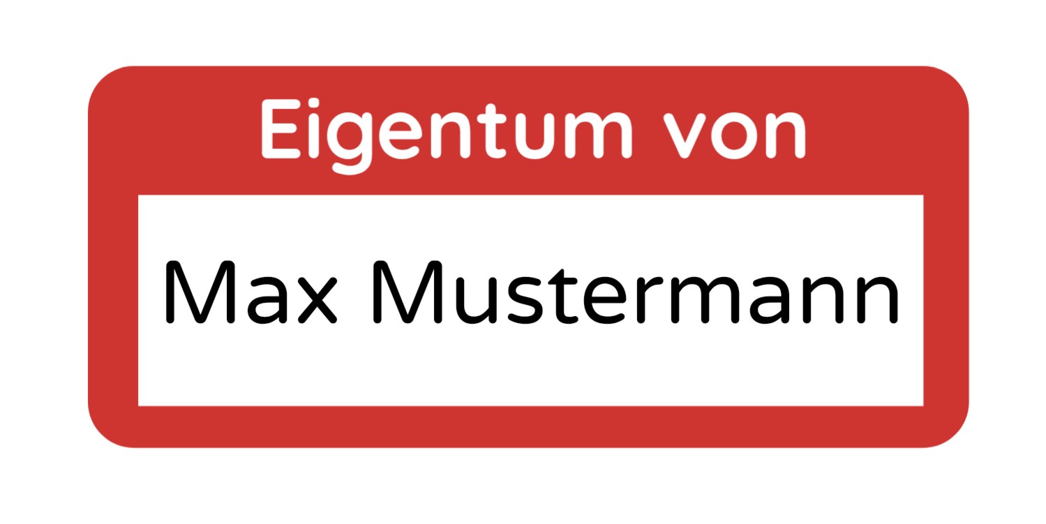 30 Eigentum-Aufkleber, Namensaufkleber in 30x13 mm, aufkleberdrucker.de, selbstklebend und ideal für Eigentumssicherung
