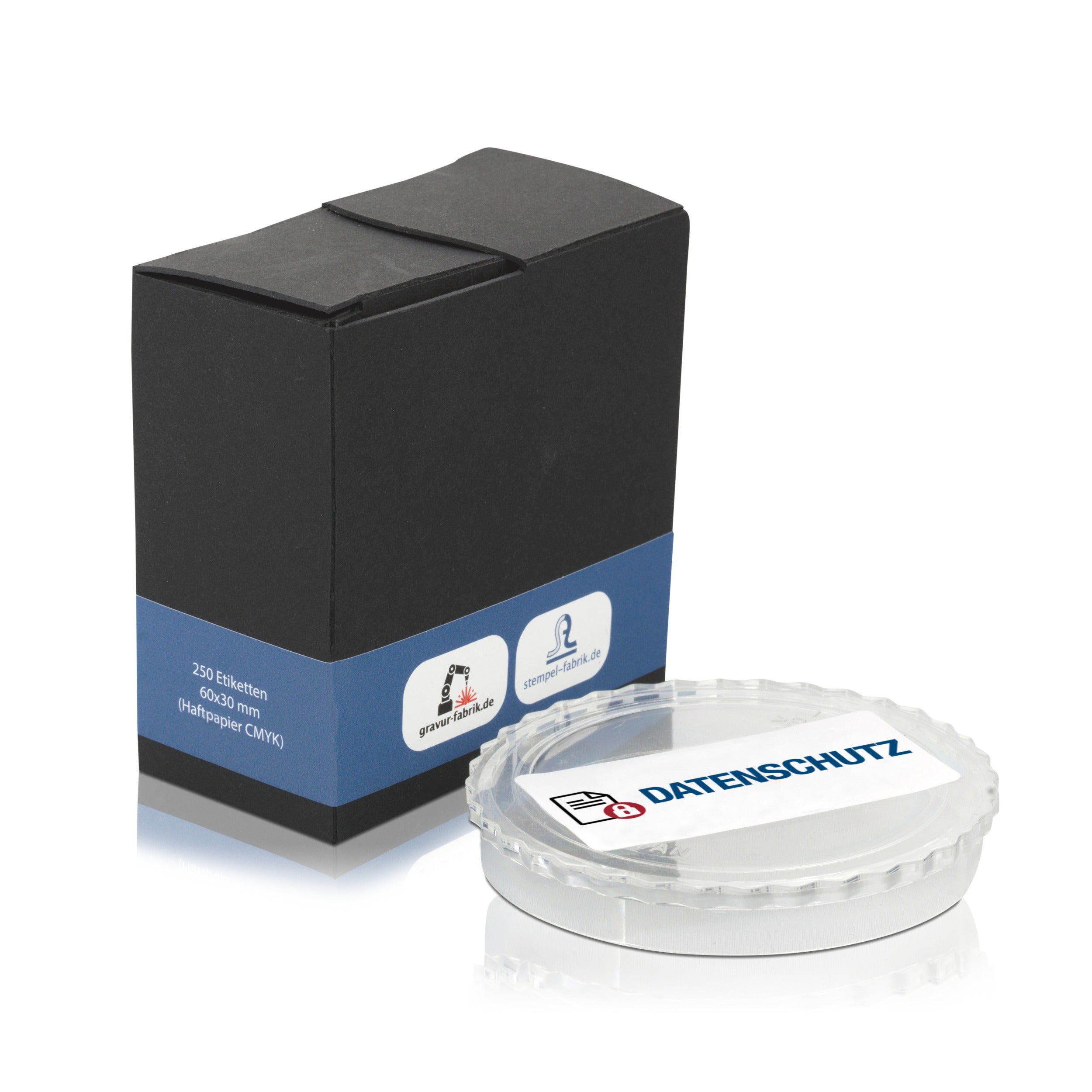 250 Datenschutz-Piktogramm-Aufkleber, 60x30 mm, auf Rollen für Datenschutzkennzeichnung, von aufkleberdrucker.de
