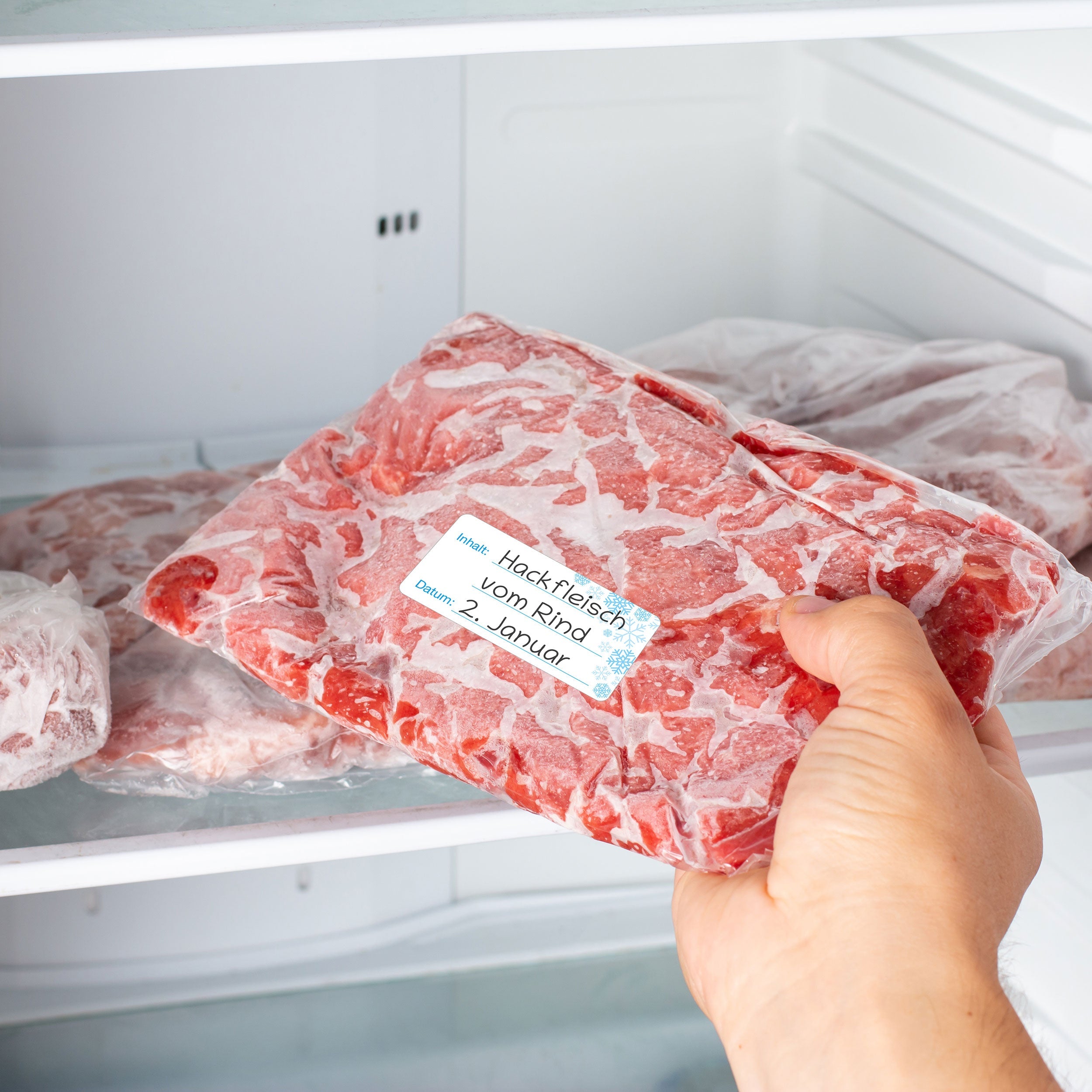 Gefrieretiketten / Tiefkühletiketten / Küchenetiketten inkl. Permanent Marker