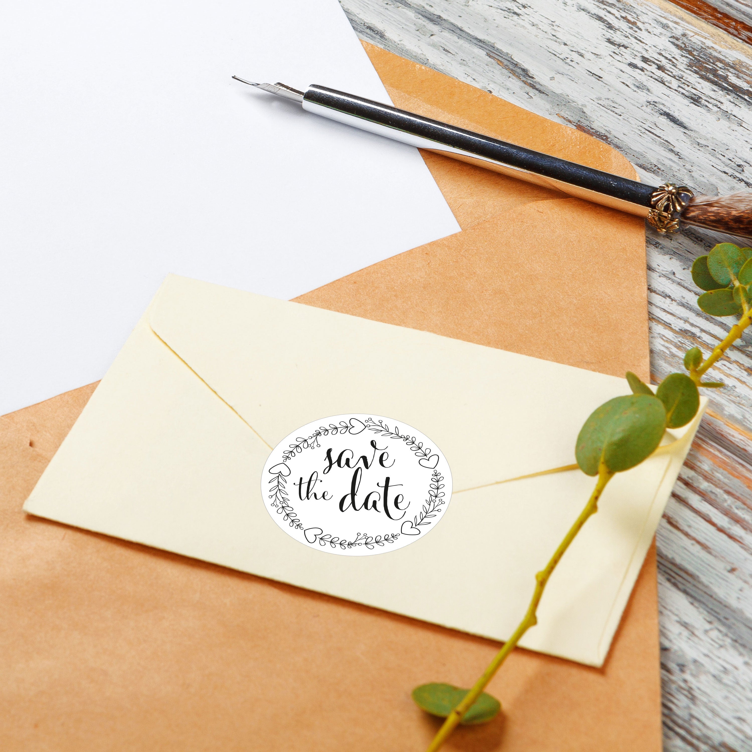 Aufkleber für Hochzeit "schwarz/weiß" (Set mit 80 Aufklebern in verschiedenen Größen & Texte)