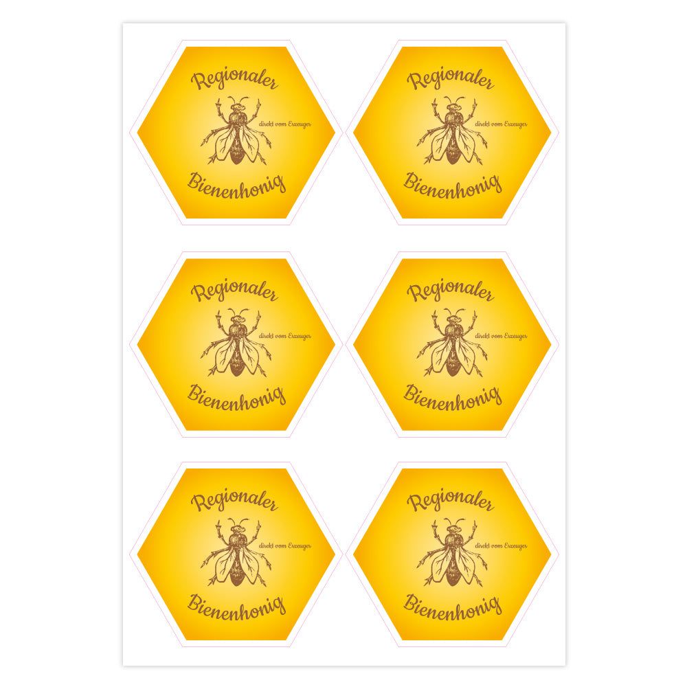 Honig-Aufkleber-Set mit 3 Bögen, 200x300 mm, inklusiv Bienen- und Honigmotiven, ideal für Verpackungen und Dekorationen