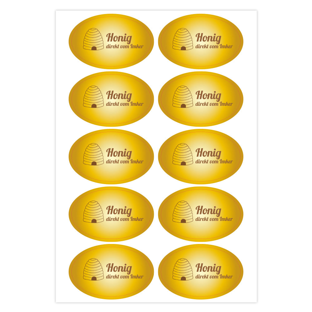 Honig-Aufkleber-Set mit 2 Bögen, 200x300 mm, mit Bienen- und Honigmotiven, ideal für Etiketten und Dekorationen