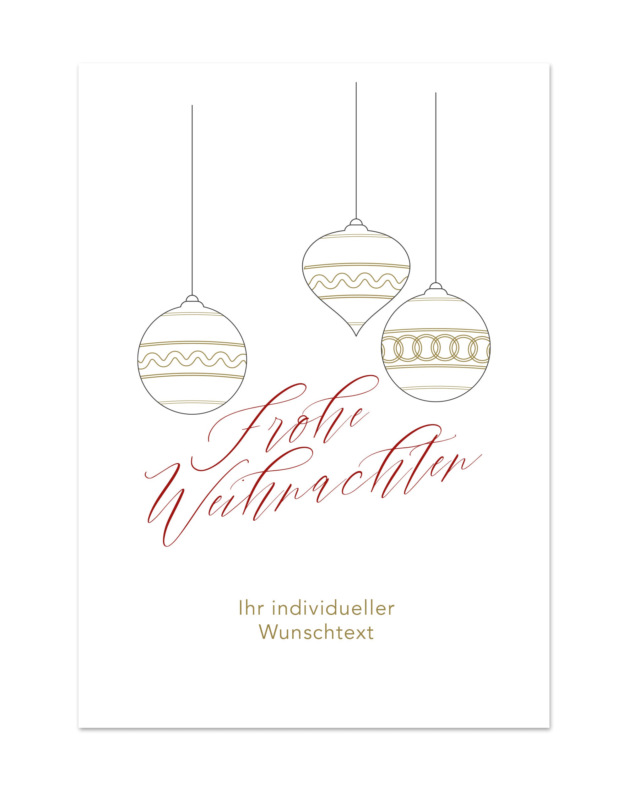 Personalisierte Weihnachtskarte im DIN A6-Format mit Umschlag, Weihnachtsmotiv und Raum für Logo oder Namen auf aufkleberdrucker.de