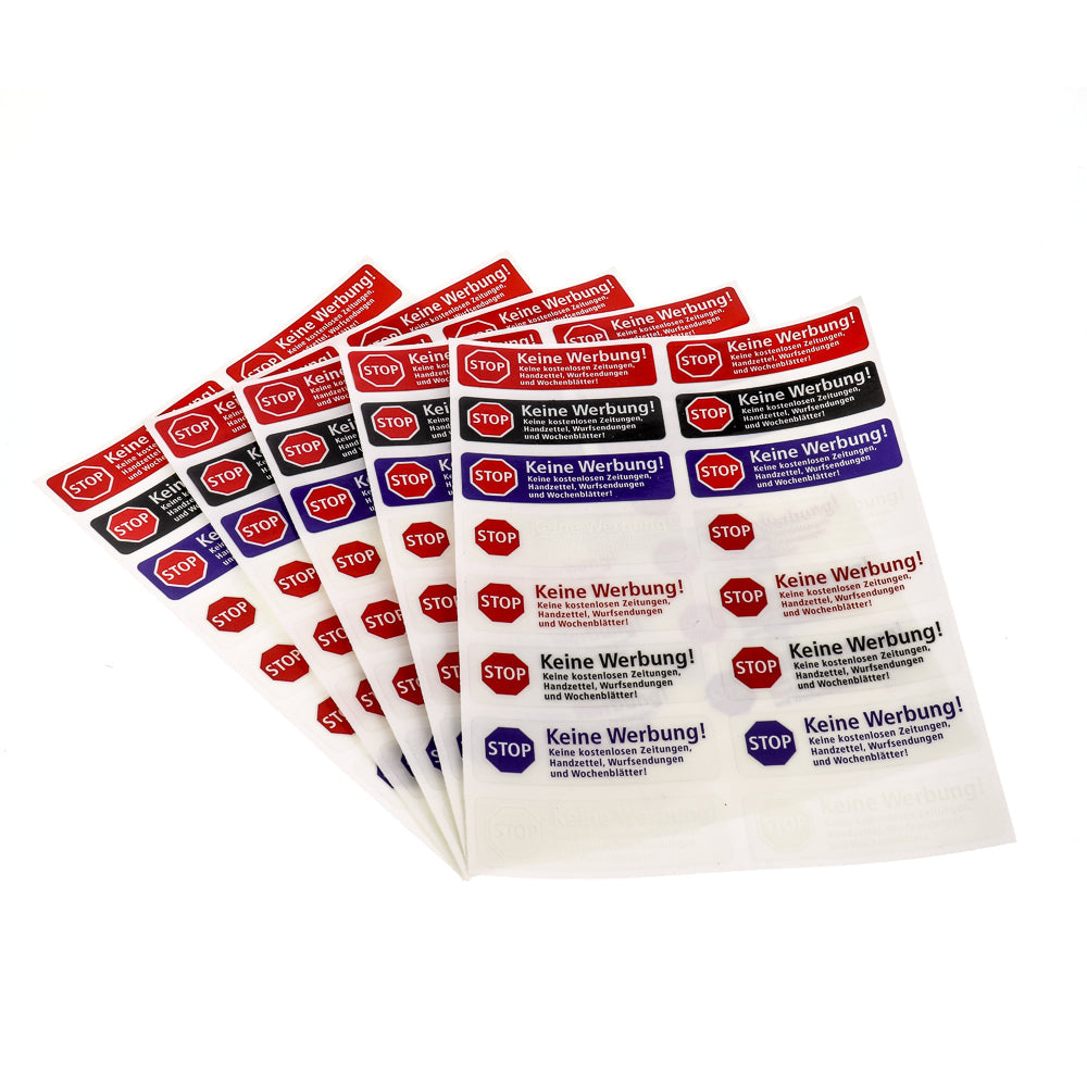 Aufkleberbogen "Keine Werbung"