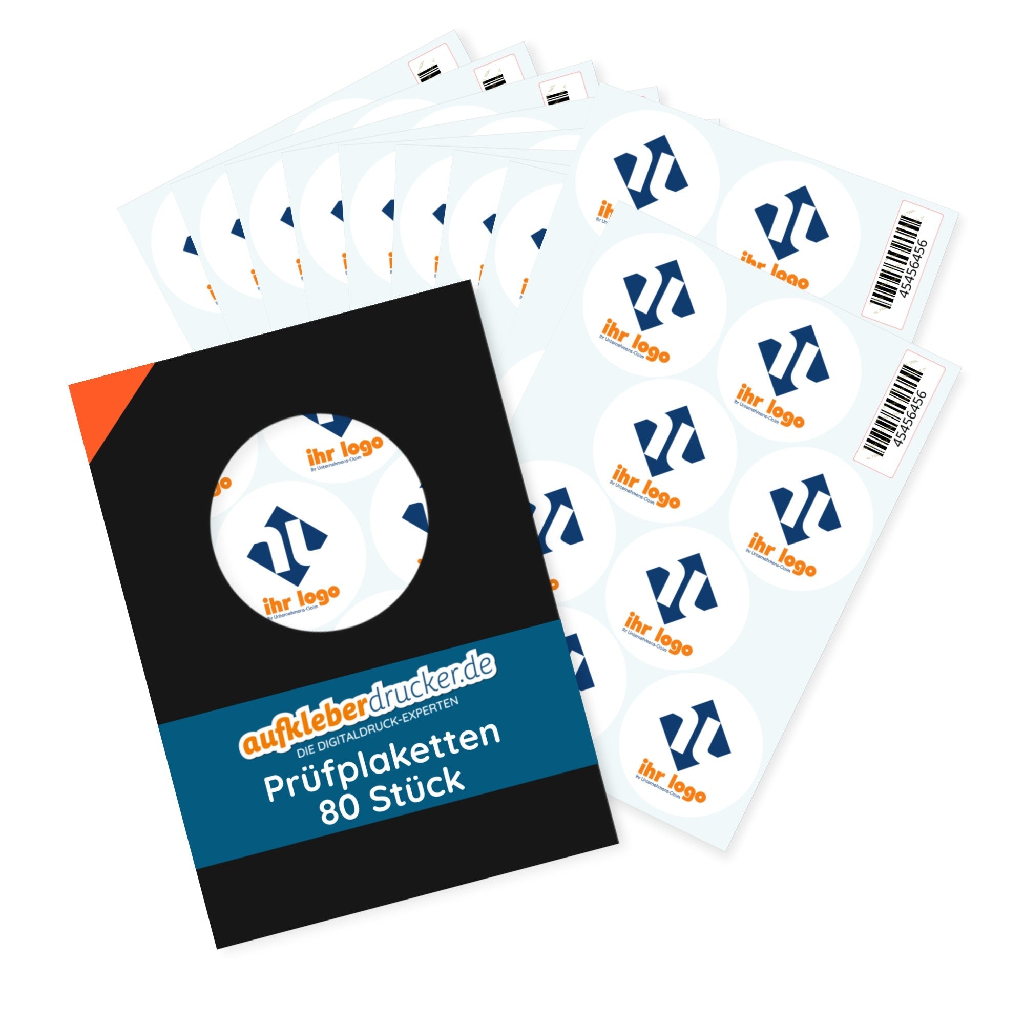 Runder Logo-Aufkleber von Orafol, 40 mm Durchmesser, mit auffälligem Design auf glänzendem Hintergrund.