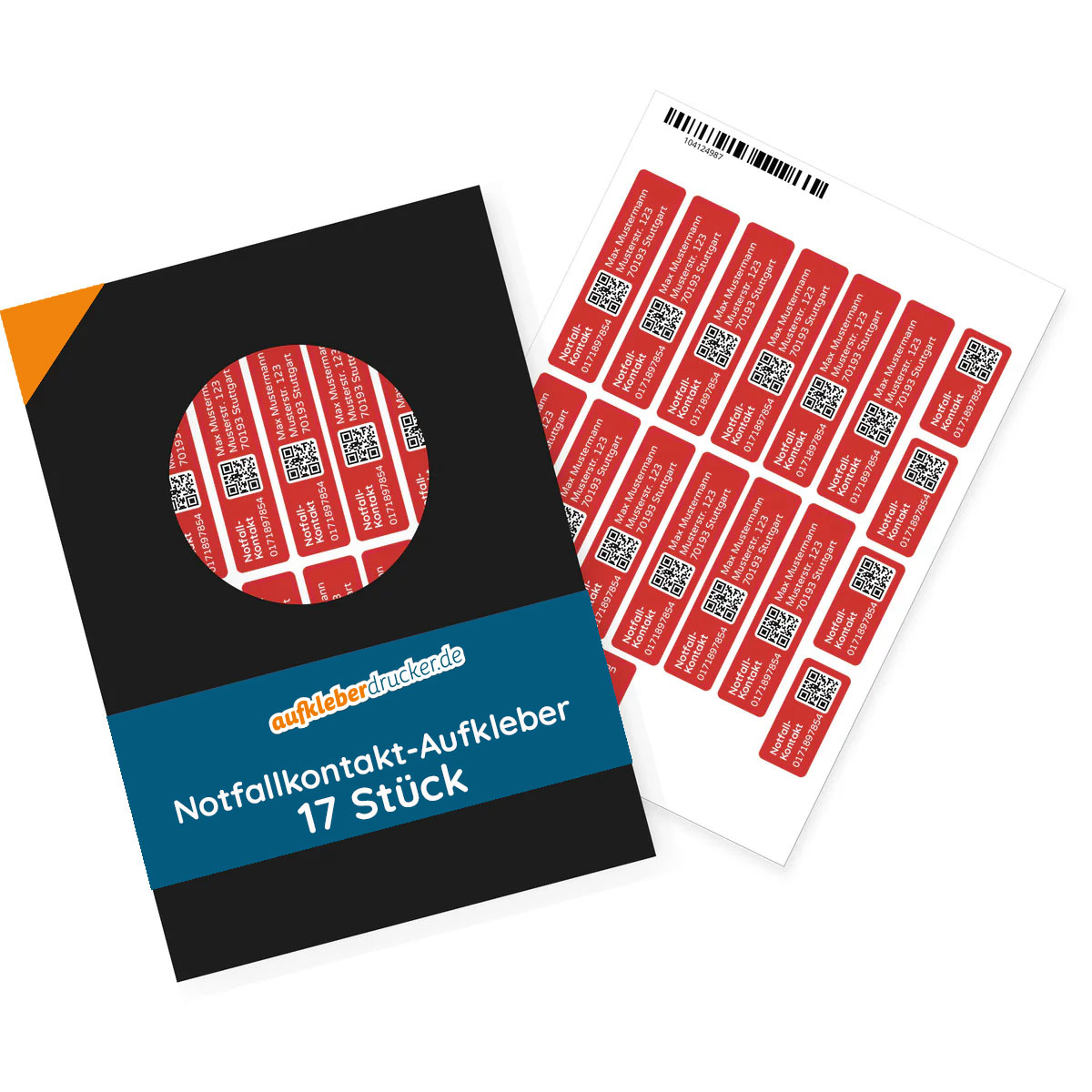 Notfallkontakt-Aufkleberset mit Name, Telefonnummer und Adresse, stark haftend, 60x13 mm und 30x13 mm, für Notfälle