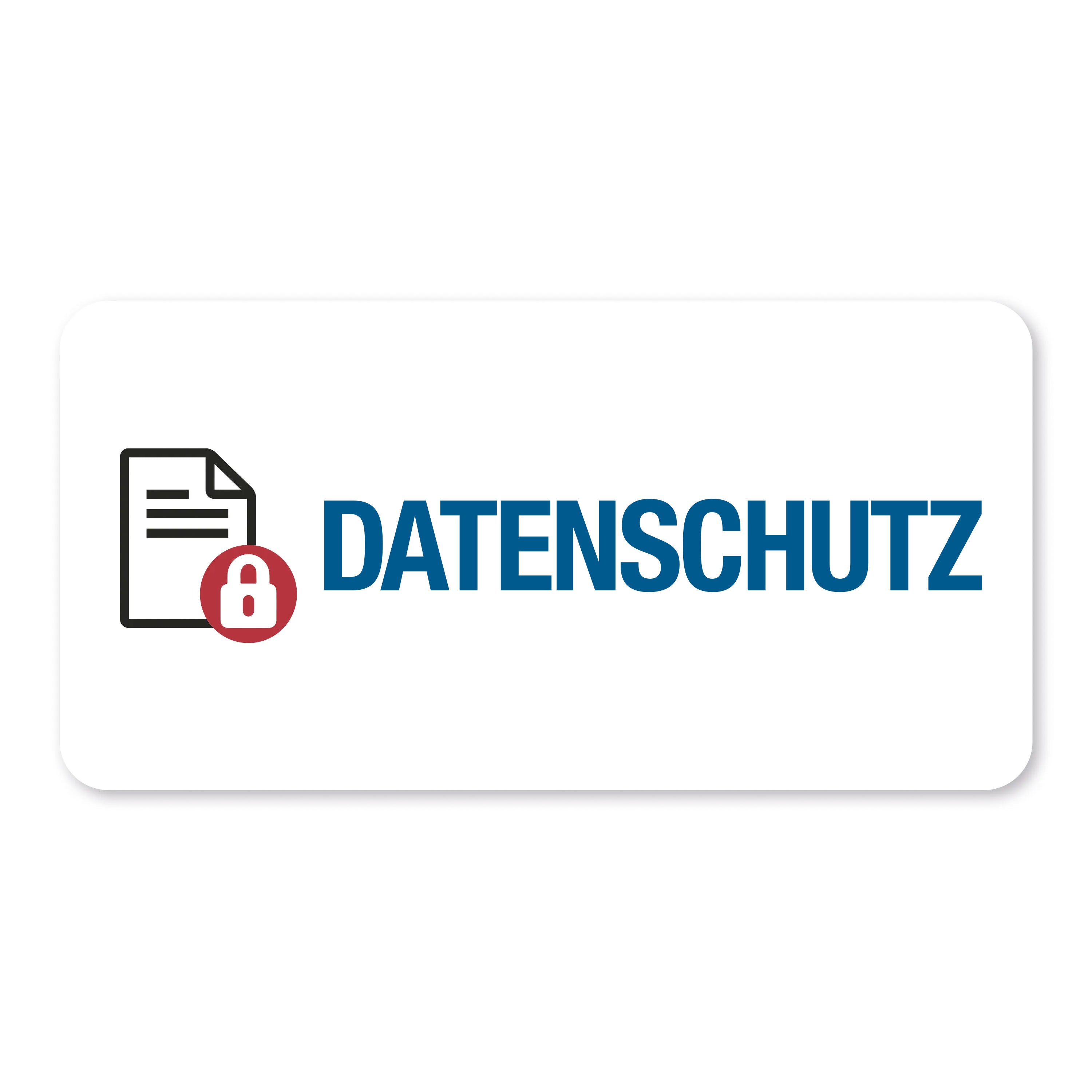 Datenschutz-Piktogramm-Aufkleber, 60x30 mm, auf Rolle, 250 Stück, für Kennzeichnung und Datenschutz, von aufkleberdrucker.de