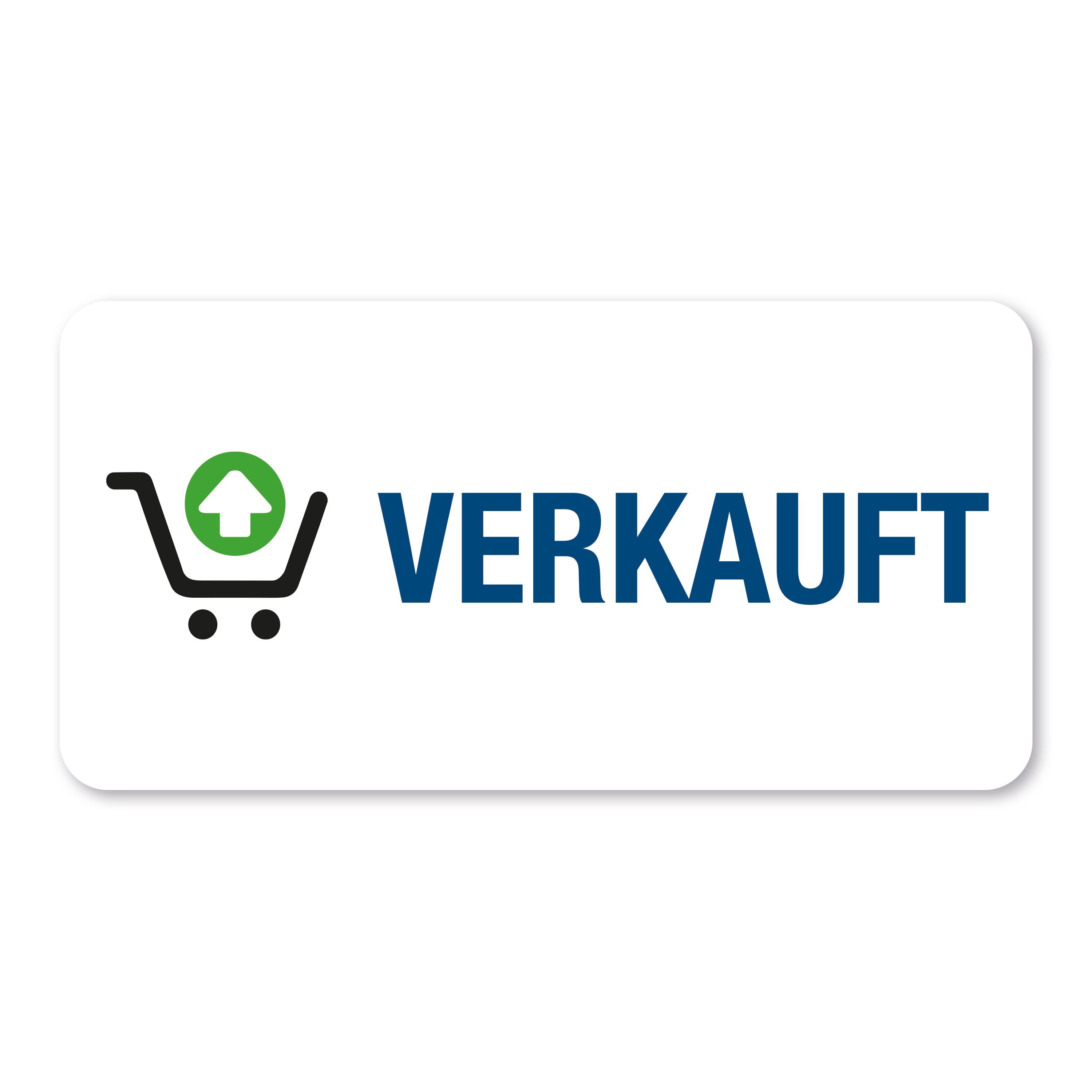 Rollenkleber mit Piktogramm "Verkauft" in 60x30 mm, 250 Stück, hochwertiger Aufkleber für Verkaufskennzeichnung