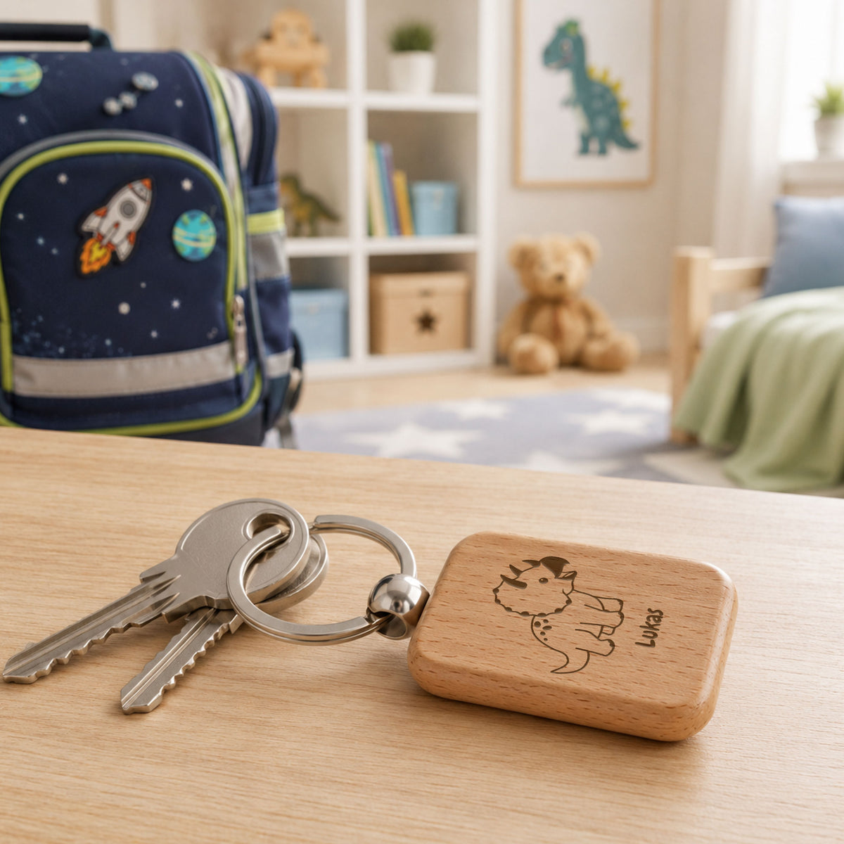 Holz Schlüsselanhänger mit Gravur – individuell gestalten