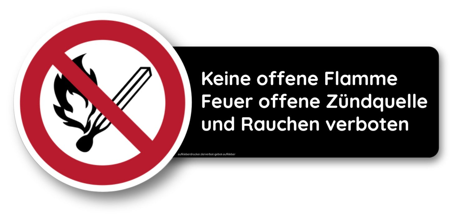 Verbotsschild mit Text, 240x100 mm, nach EN ISO 7010, aufkleberdrucker.de, klare Warn- und Gebotszeichen, rechteckiges Design