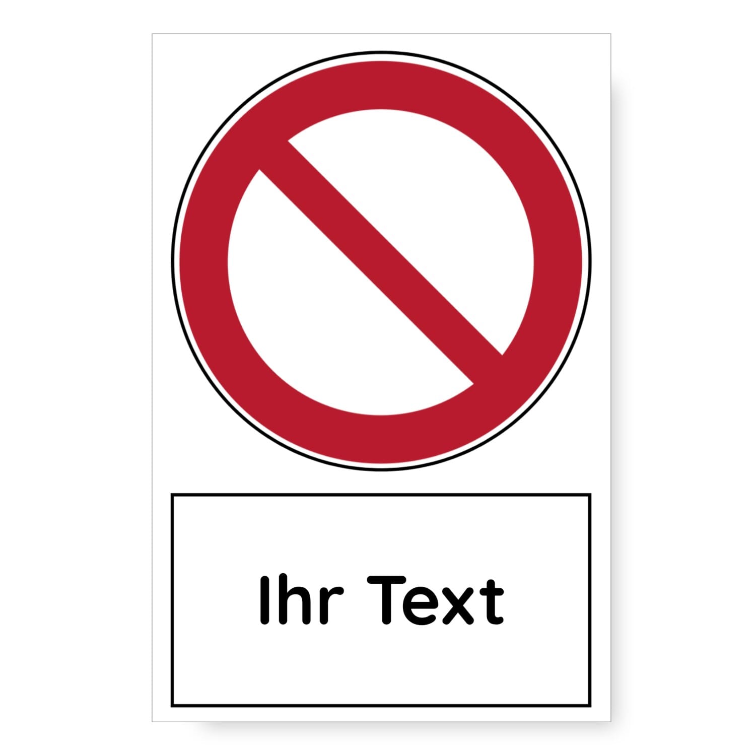 Verbotsschild mit Text, 200x300 mm, nach EN ISO 7010, aufkleberdrucker.de, klarer Warnhinweis auf Verbotssymbole