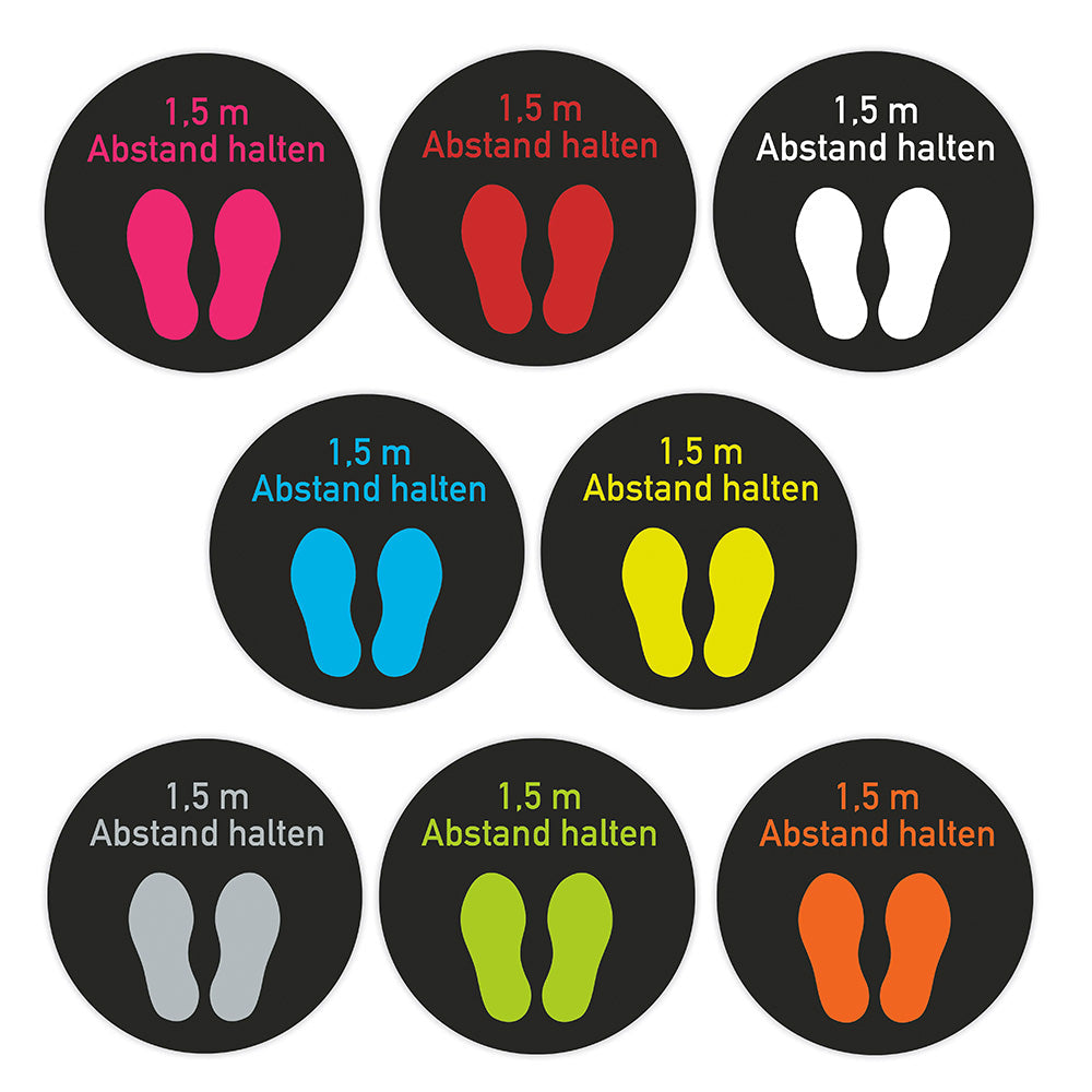 Fußbodenaufkleber - 1,5m Abstand halten (300x300 mm)