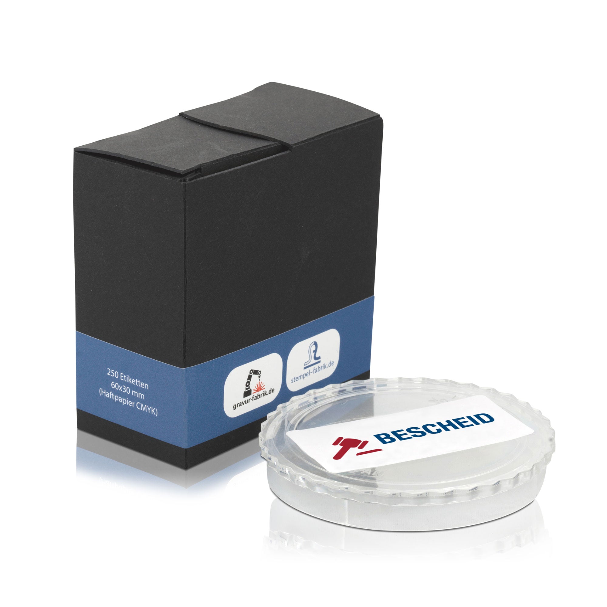 Aufkleber mit Piktogramm "Bescheid" auf 60x30 mm Rollenetikett, 250 Stück, sichtbares Design für Hinweise und Markierungen.