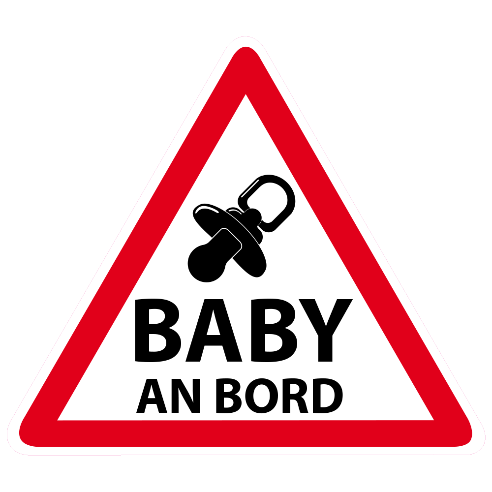 Personalisierbarer Autoaufkleber Baby an Bord, 120x120 mm, 4 Stück, mit Baby-Designs, aufkleberdrucker.de