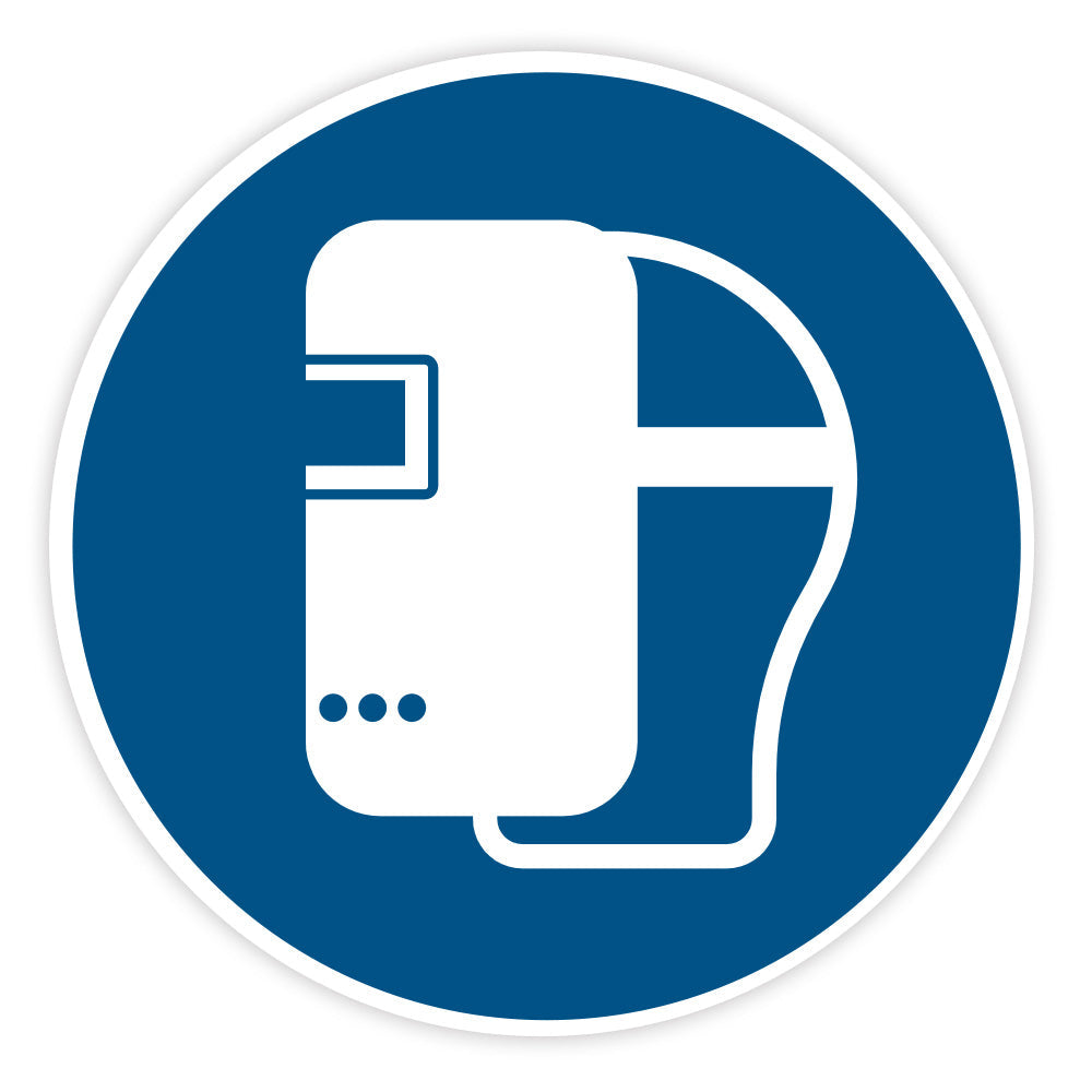 Gebotaufkleber Schweissermaske benutzen