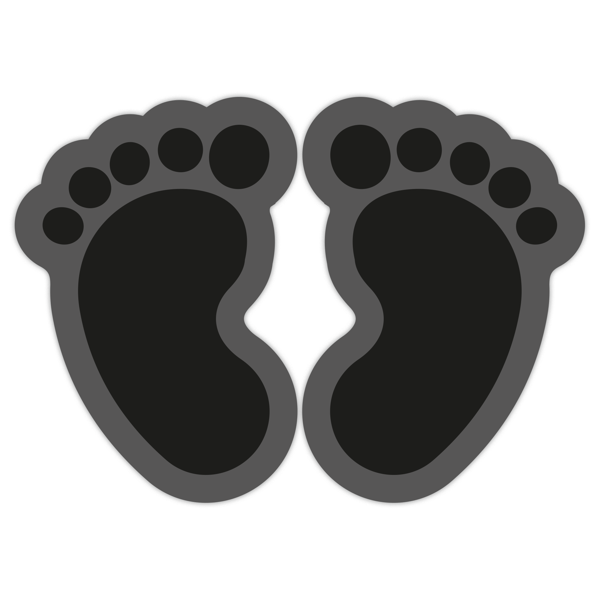 Fußbodenaufkleber Kinderfüße - Fußpaar (Fußgröße 170x125 mm)