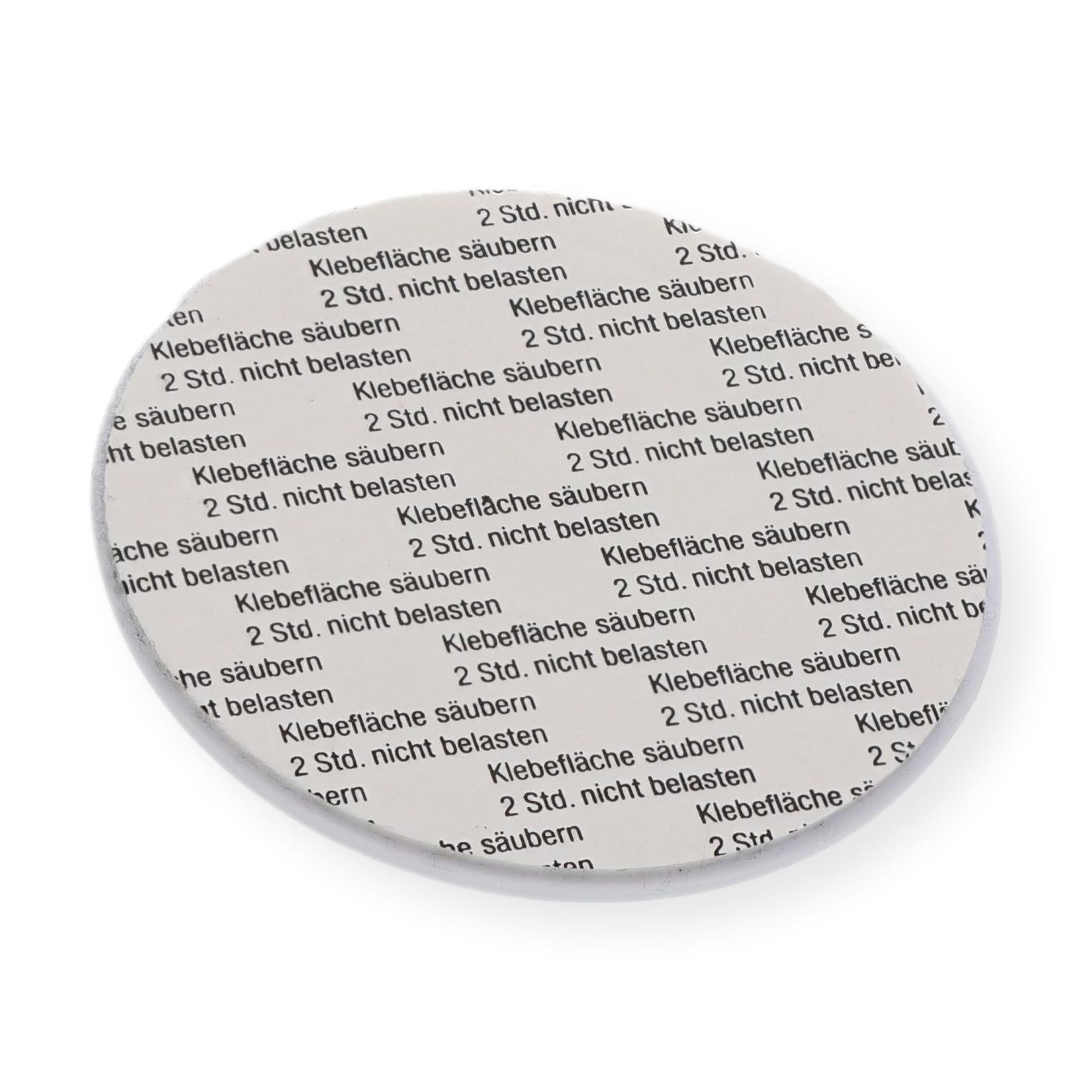 Kunststoff-Klebeaufhänger mit Ø 60 mm, hält bis zu 1,2 kg, ideal für flexible Befestigungen, aufkleberdrucker.de