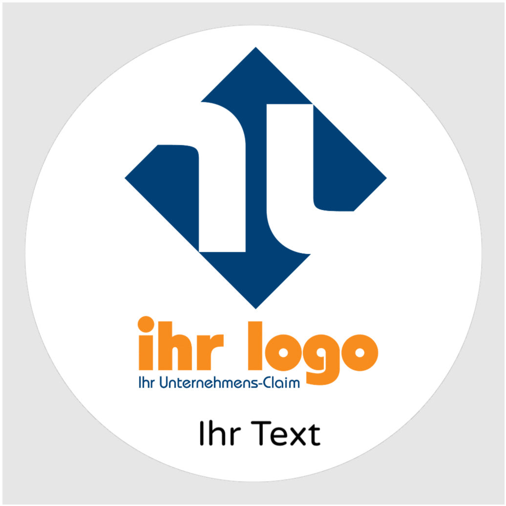 Runder Logo-Aufkleber von Orafol, 40 mm Durchmesser, mit klarer Markenbeschriftung auf selbstklebender Oberfläche.