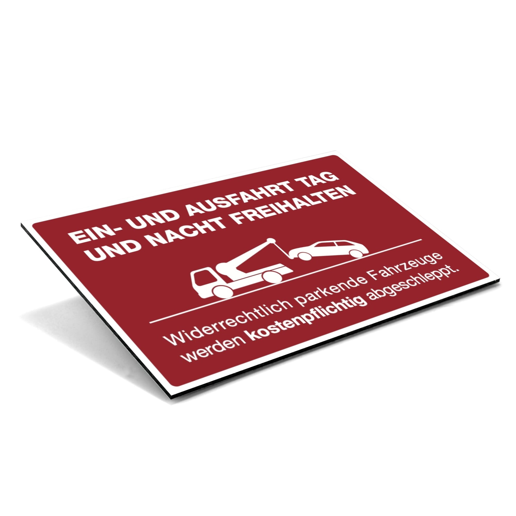 Rotes Aluminium-Verbundschild "Achtung Eingeschränkter Winterdienst" mit Maßen 300x200x4 mm, aufkleberdrucker.de