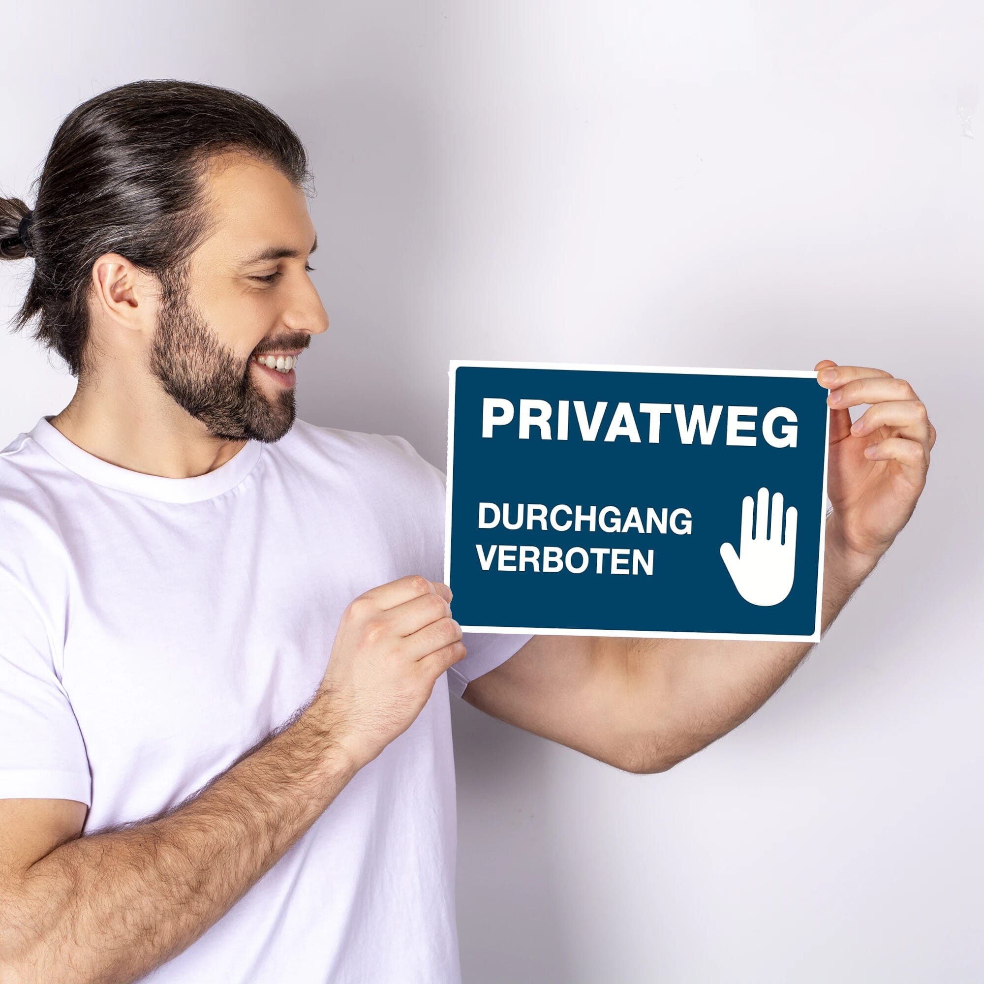 Aufkleber PRIVATWEG – DURCHGANG VERBOTEN (3 St. signalblau, 300x200 mm)