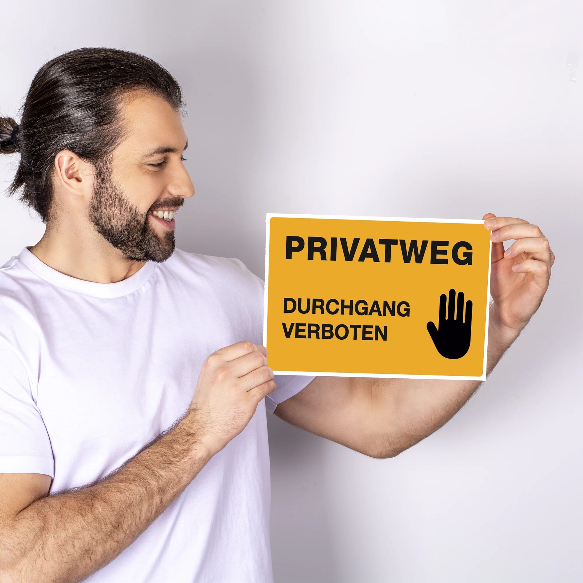 Aufkleber PRIVATWEG – DURCHGANG VERBOTEN (3 St. signalgelb, 300x200 mm)