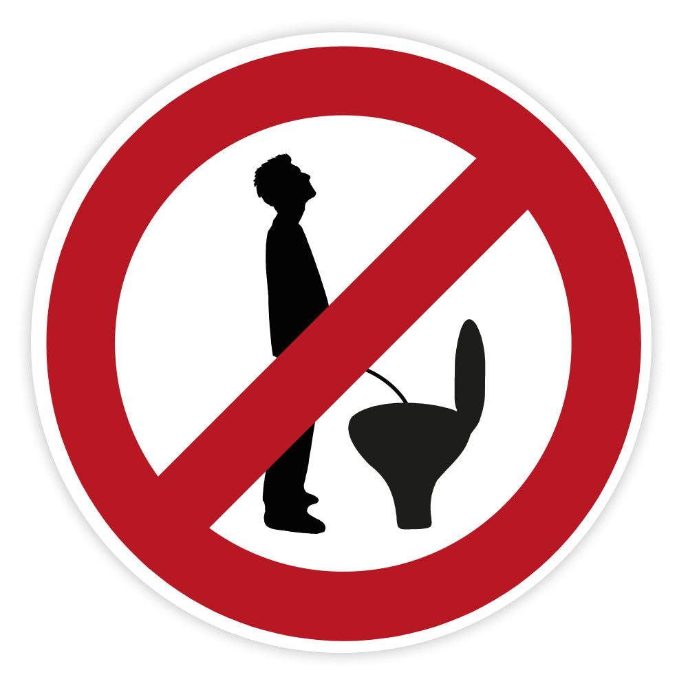 Aufkleber "Nicht im Stehen pinkeln!"