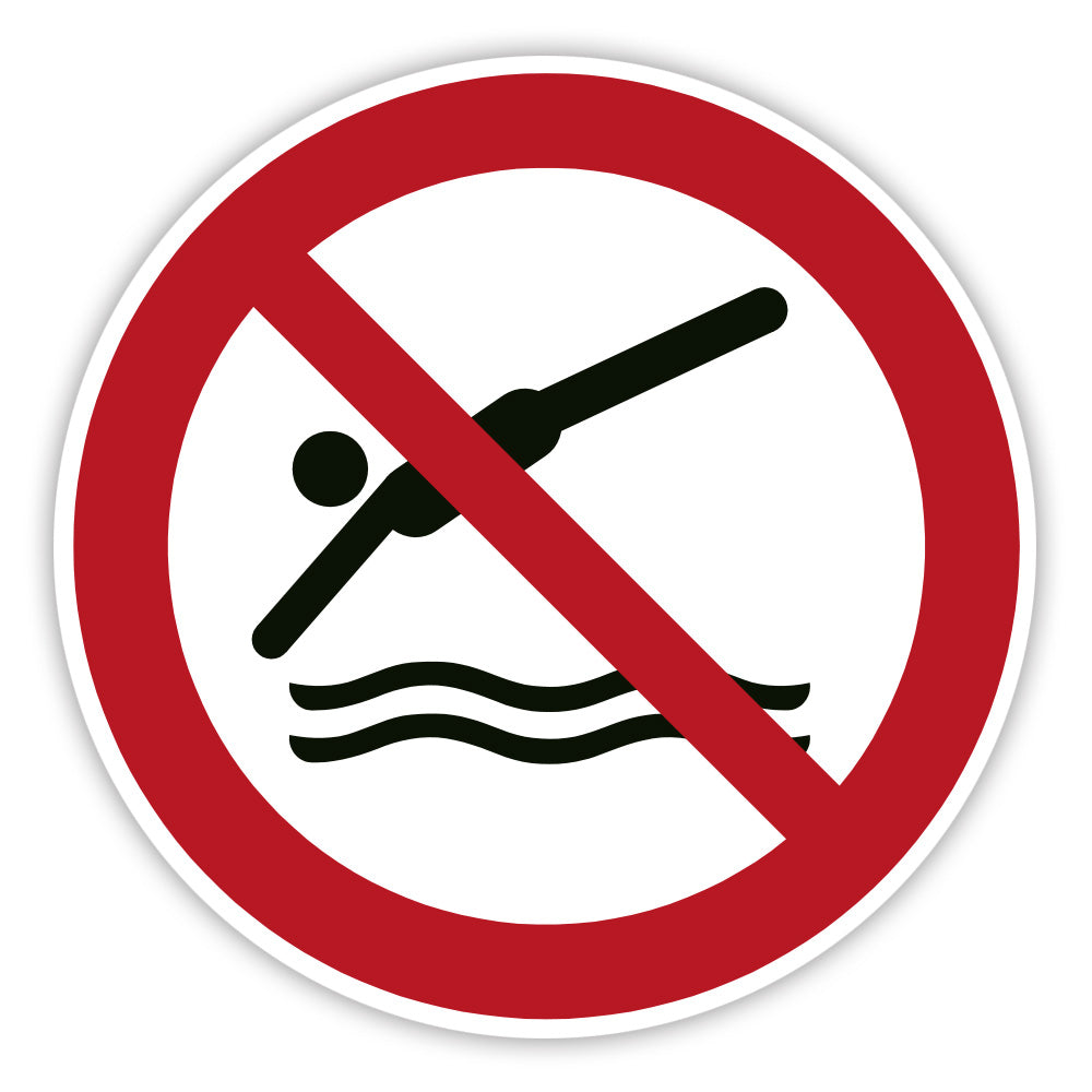 Verbotsschild Kopfsprung verboten