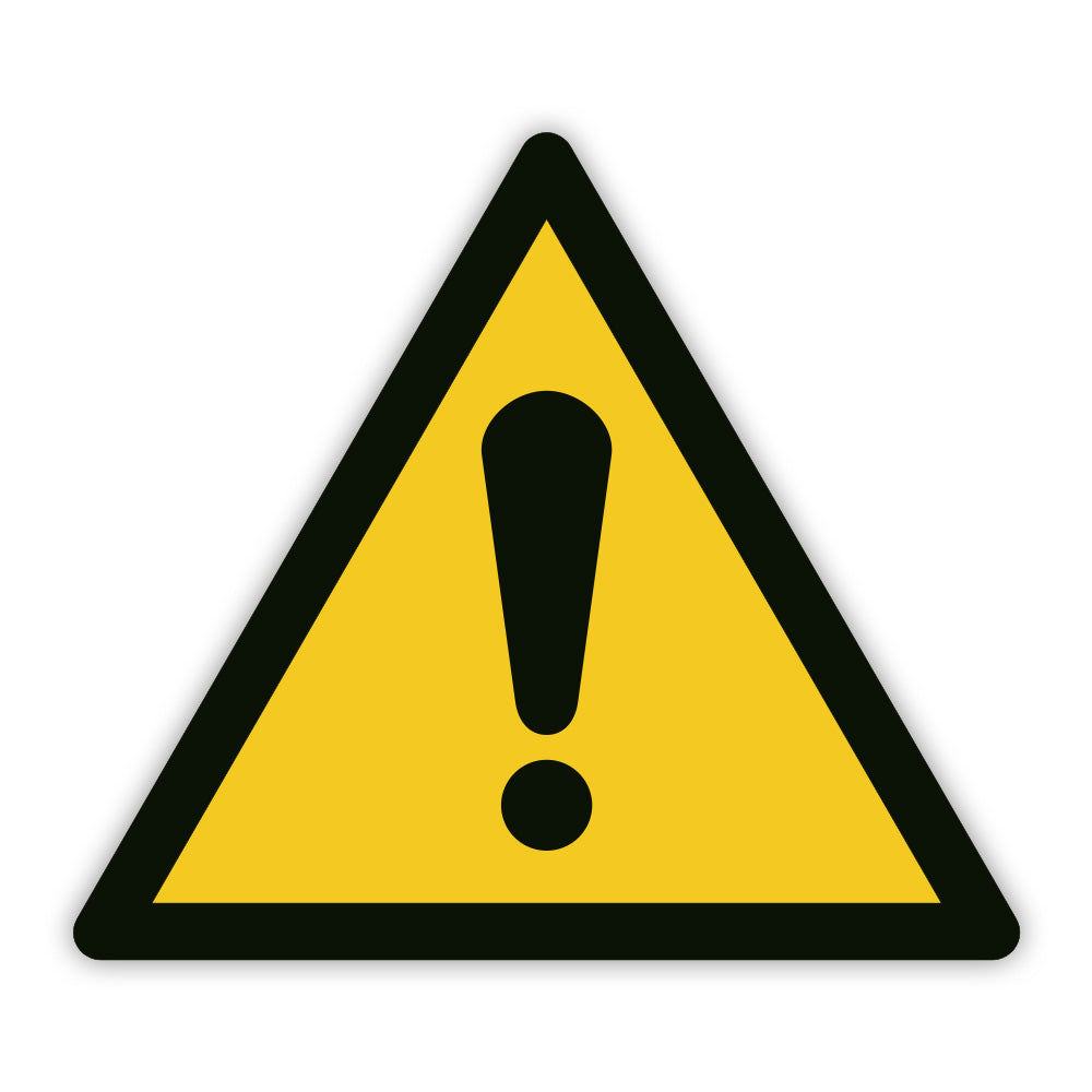 Warnaufkleber vor einer Gefahrenstelle