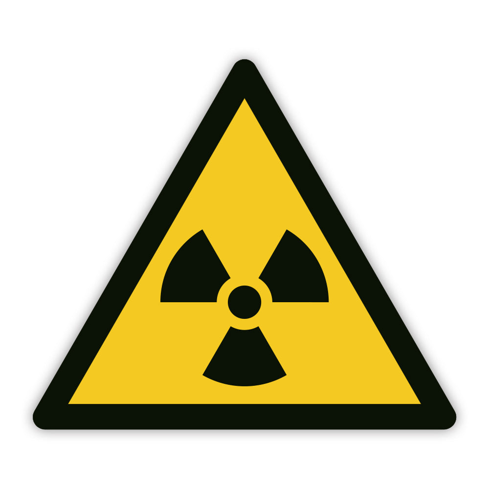 Warnaufkleber vor radioaktiven und ionisierenden Strahlen