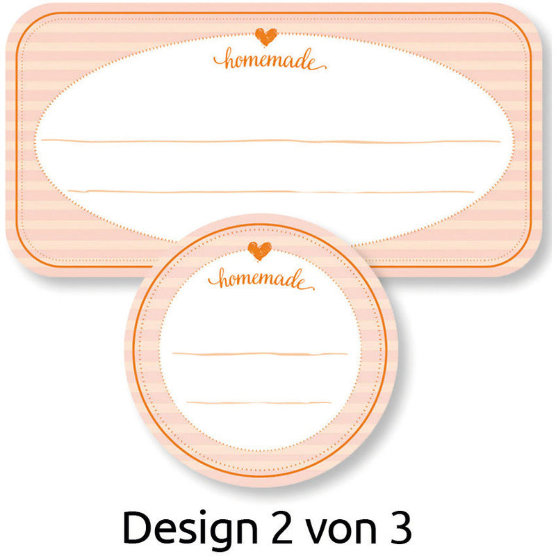 50 weiße Aufkleber "Homemade" von Avery Zweckform, rechteckige Etiketten auf weißem Hintergrund, für DIY-Projekte.