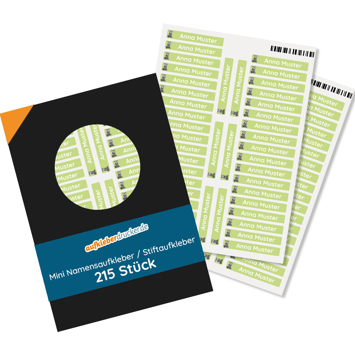Kinder-Stiftaufkleber mit 215 bunten Aufklebern, 40x6 mm, aufkleberdrucker.de, lustige und kreative Gestaltung für Kinder.