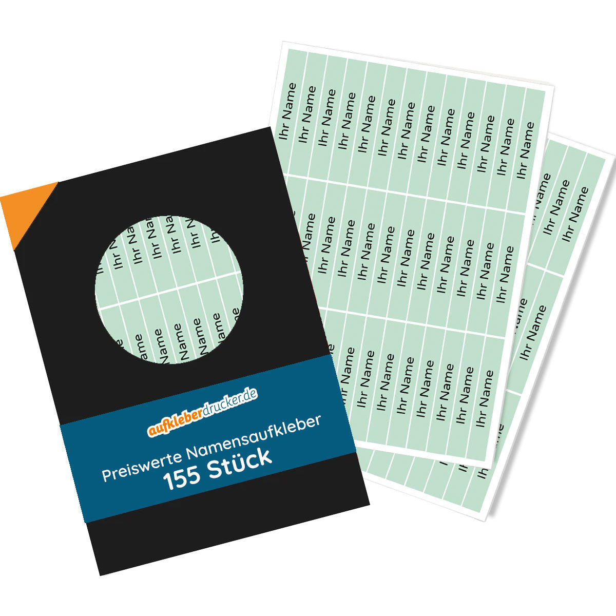 Preiswerte wasserfeste Namensaufkleber für Kinder, 49x8 mm, matt, ideal für Schule und Kindergarten, von aufkleberdrucker.de