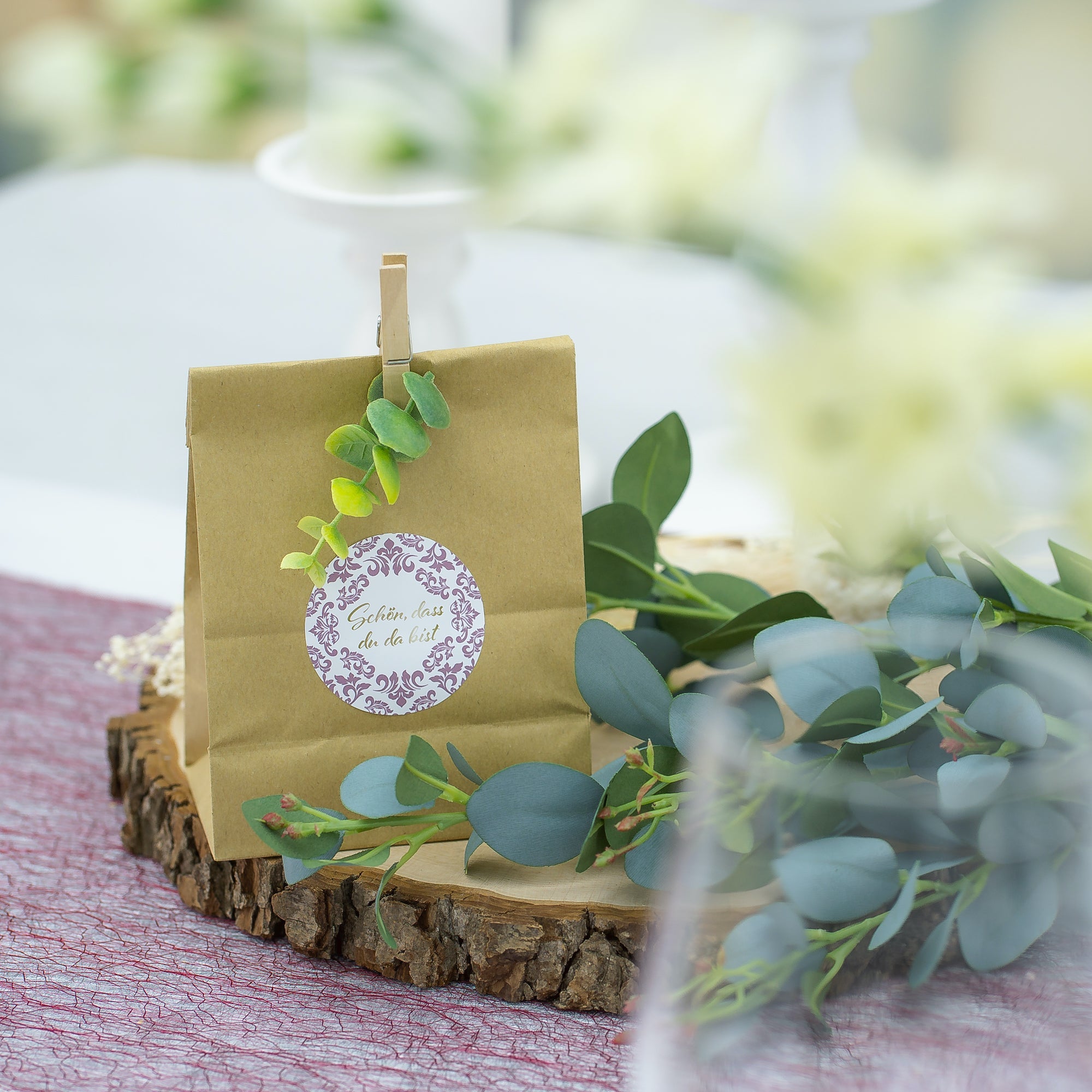 Aufkleber für Hochzeit "Ornament" (Set mit 80 Aufklebern in verschiedenen Größen & Texte)