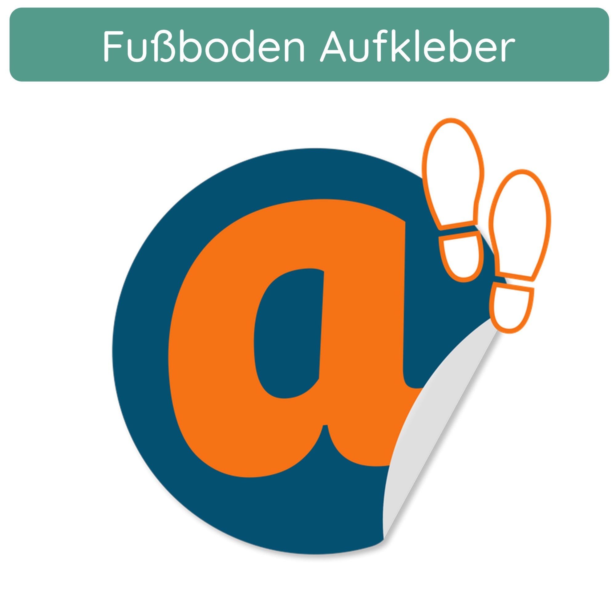 Bodenaufkleber aus Vinyl mit Floor Graphics Design von aufkleberdrucker.de, geeignet für Bodenmarkierungen und Dekorationen
