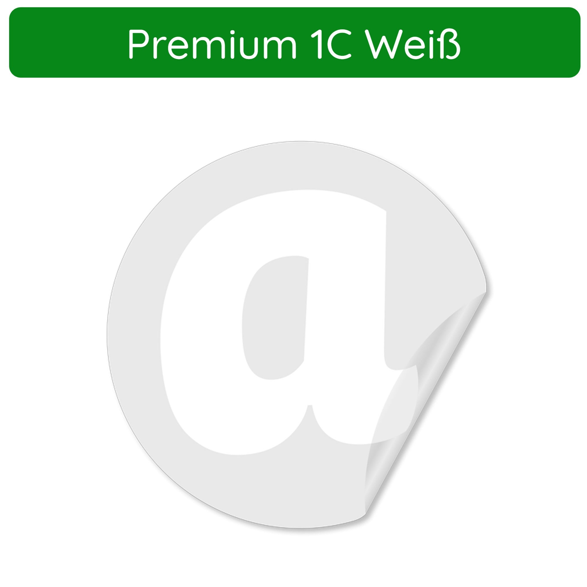Aufkleber transparent 1-farbig weiß 5-7 Jahre Haltbarkeit - aufkleberdrucker.de