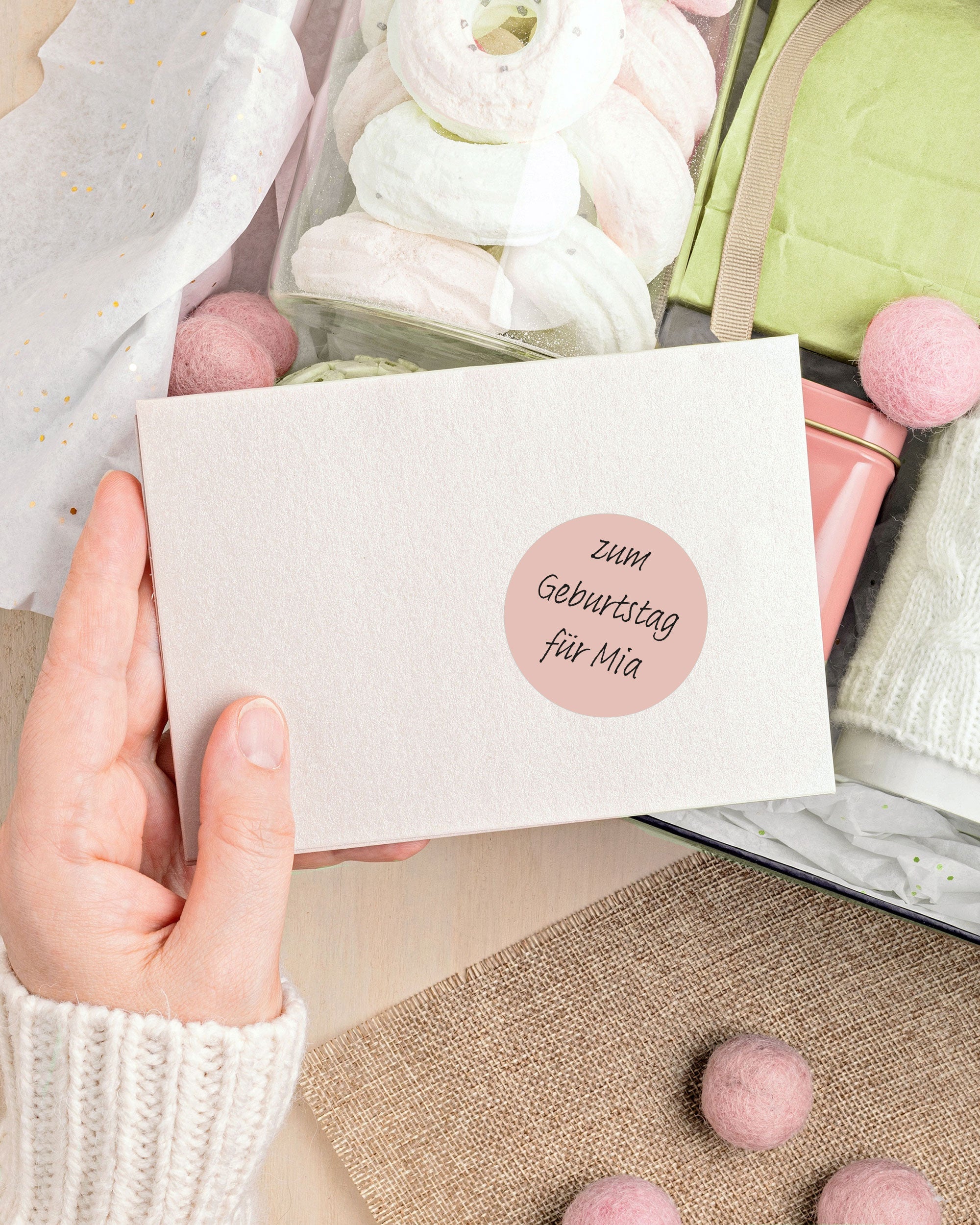 Runde rote Blanko-Aufkleber mit Permanentmarker, 60 Stück, Ø 47 mm, für Beschriftungen und Geschenkdekorationen.