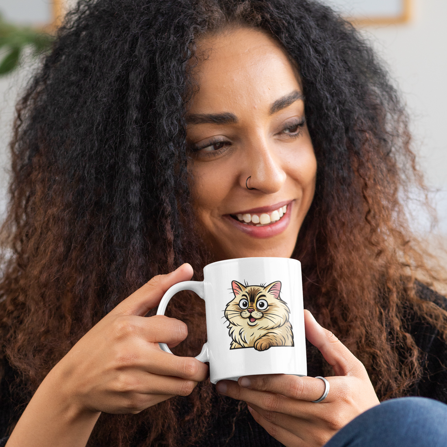 Personalisierte Keramiktasse mit Cartoon-Karikatur und Namen, kreative Geschenkidee, aufkleberdrucker.de