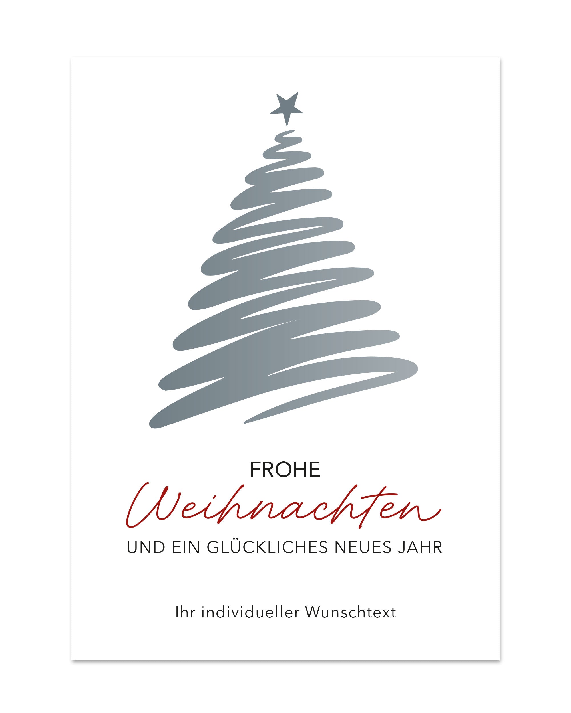Personalisierte DIN A6 Weihnachtskarte mit Umschlag, Weihnachtsmotiv und Platz für Logo oder Name, von aufkleberdrucker.de