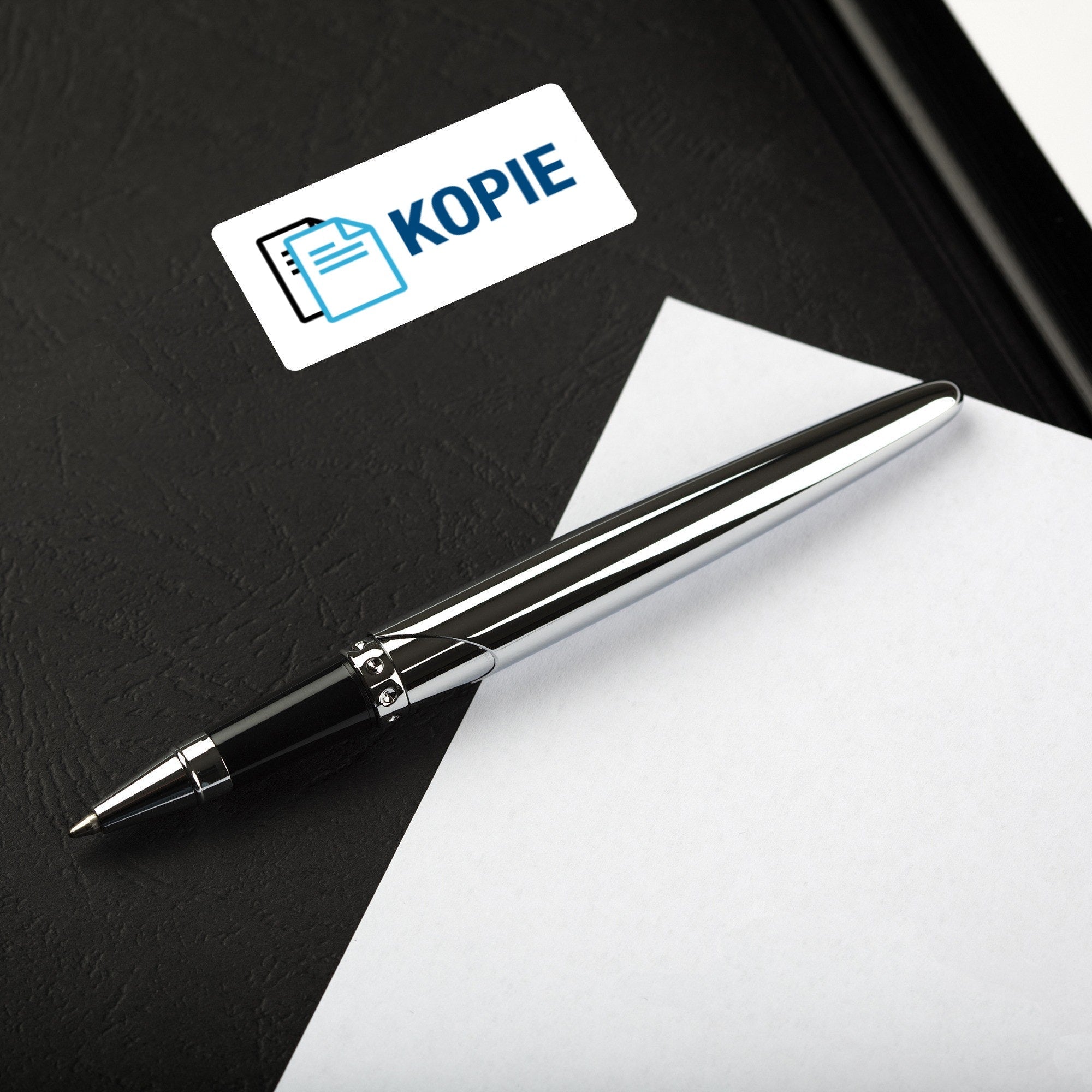 Aufkleber mit Piktogramm "Kopie" auf 60x30 mm Rollenetikett, 250 Stück, für Dokumenten- und Büroorganisation.