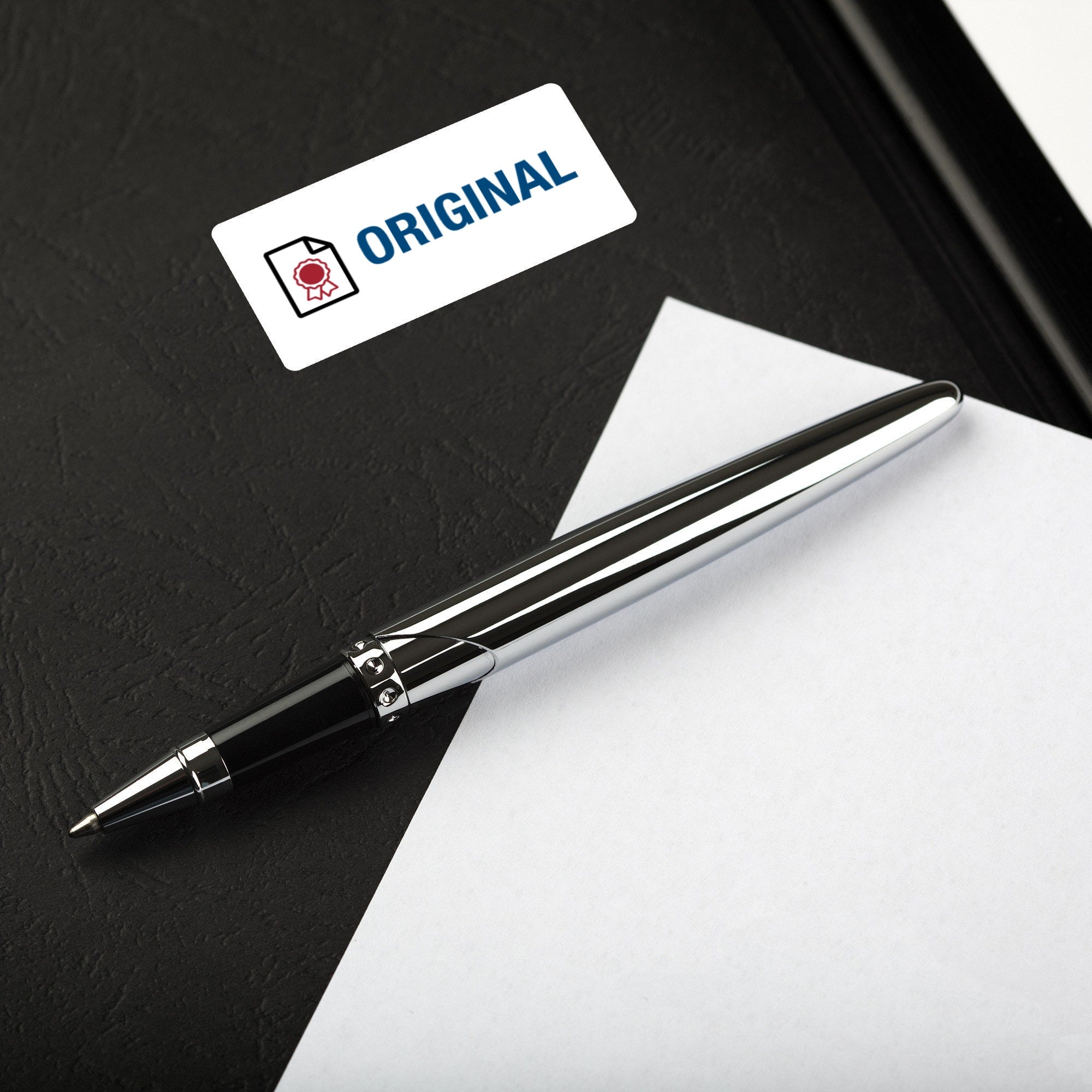 Rollenetikett mit Piktogramm "Original" in 60x30 mm, 250 Stück, weißes Aufkleber-Design für Kennzeichnung oder Etikettierung