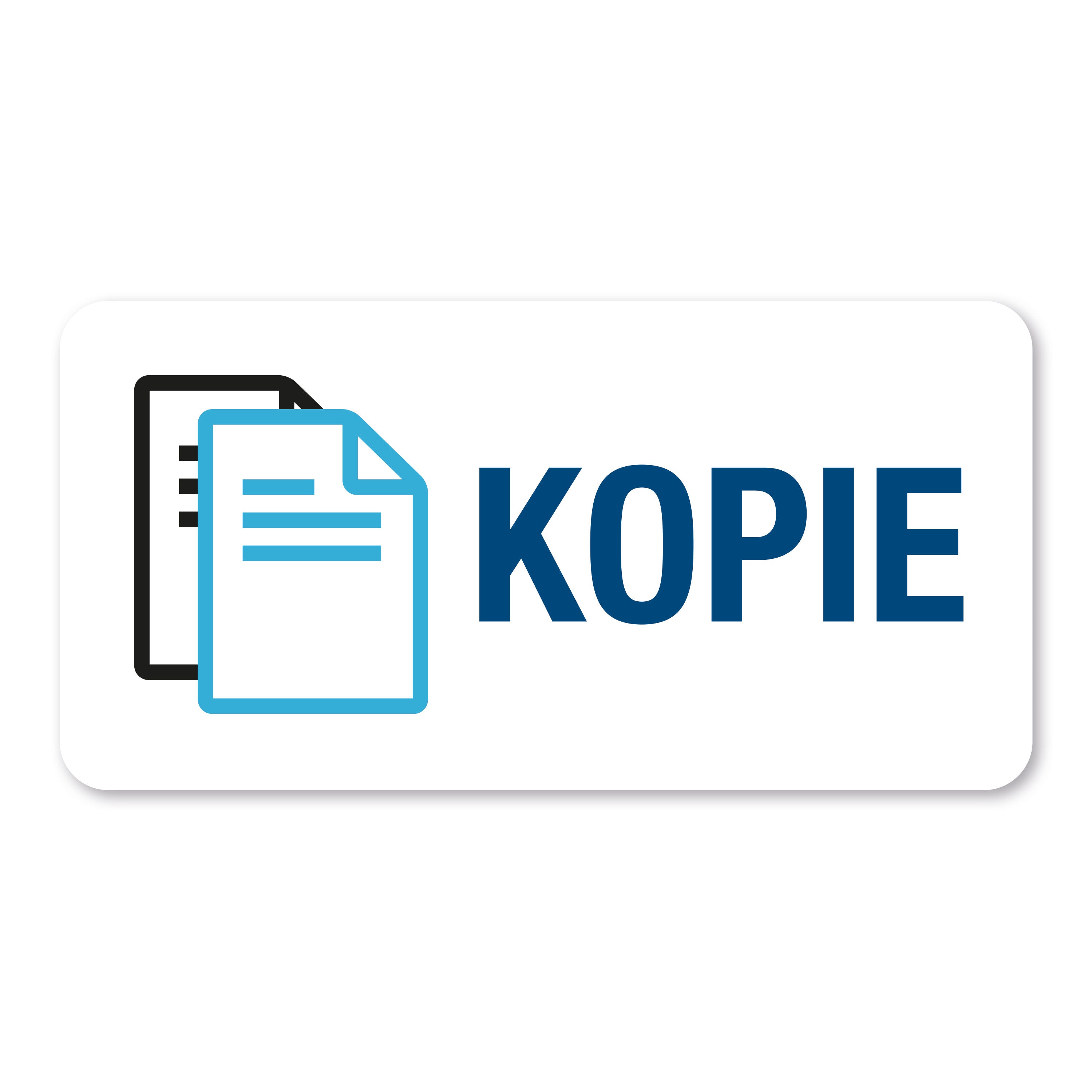 Aufkleber mit Piktogramm "Kopie" in 60x30 mm, 250 Stück, auf Rollen, für Kennzeichnung und Organisation.