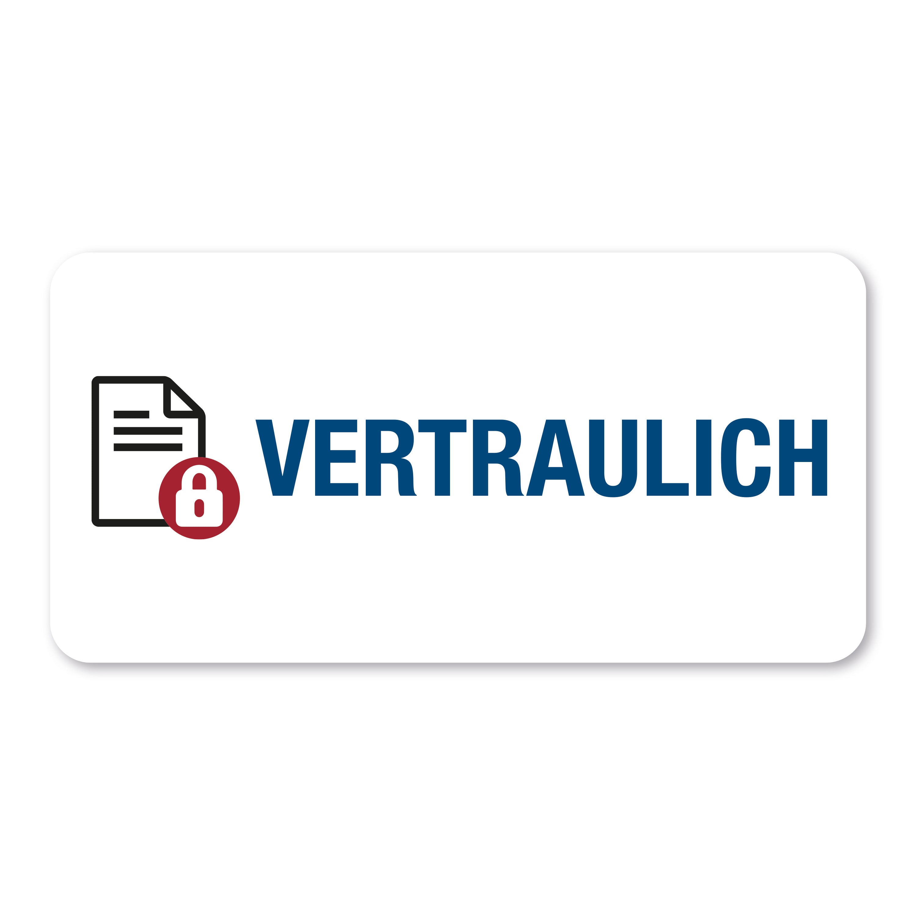 Aufkleber mit Piktogramm "Vertraulich" in 60x30 mm, 250 Stück Rollenetiketten, aufkleberdrucker.de